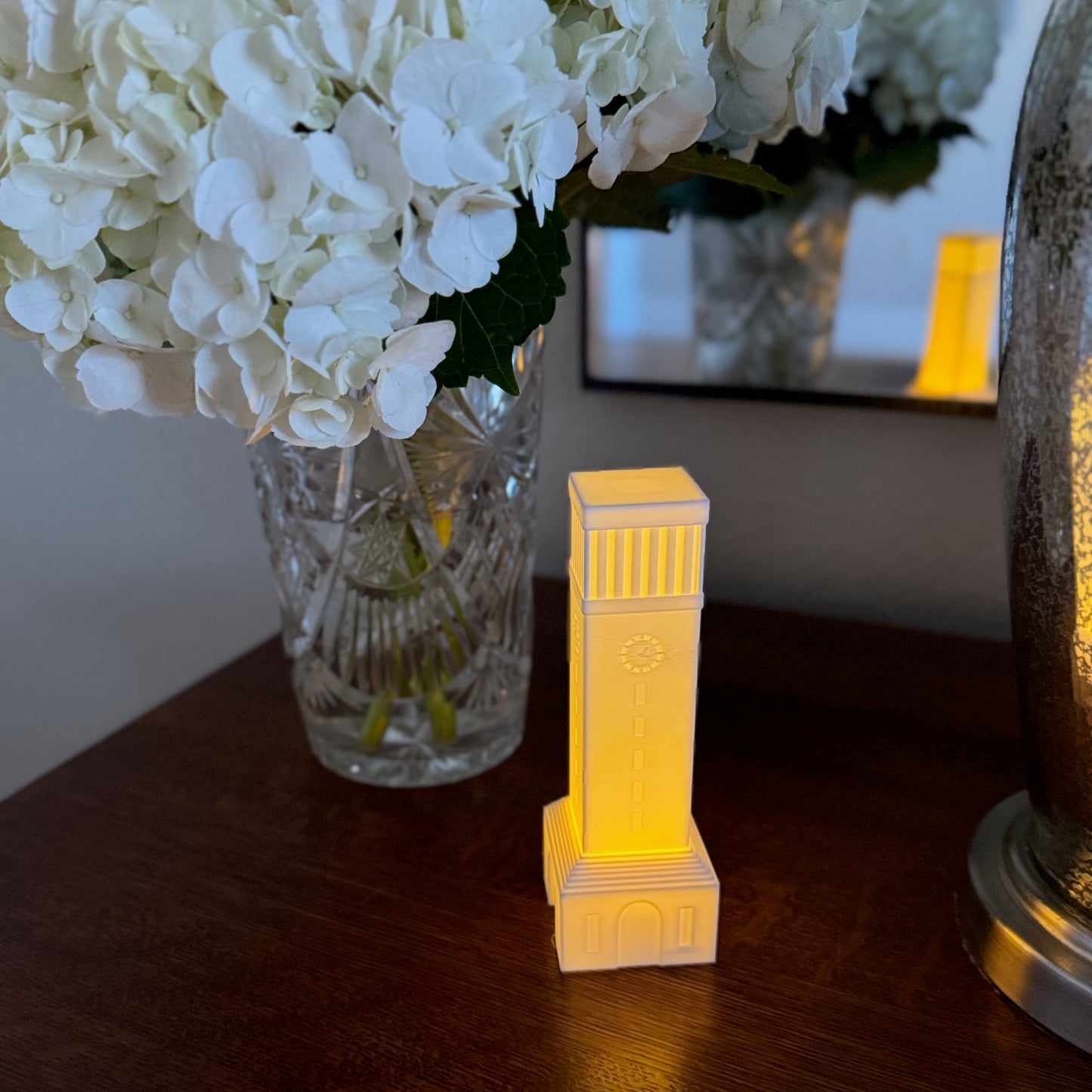 The Texas Aggie gift, a lighted figurine designed as the Albritton Tower on the A&M campus.