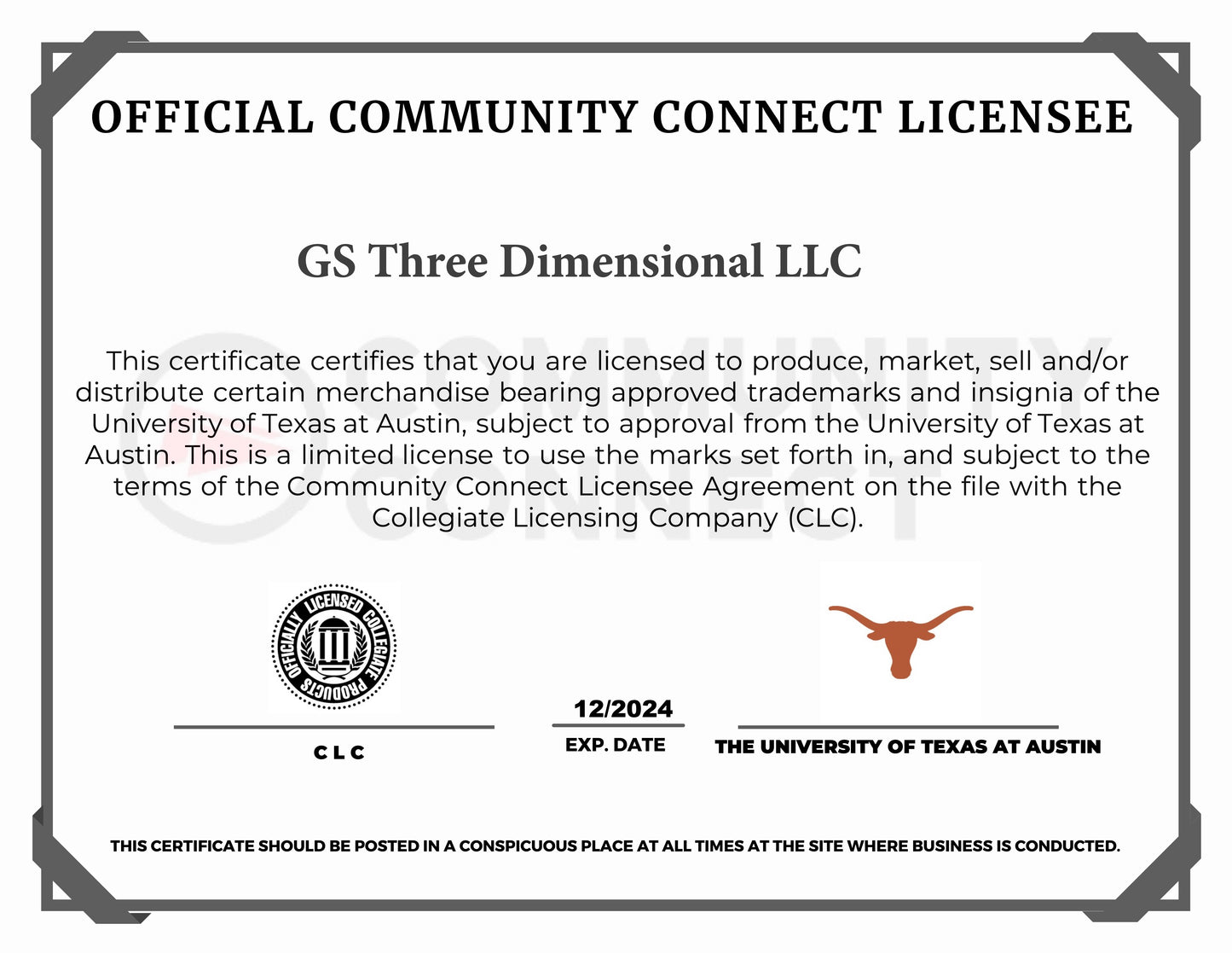 The official license for the university of texas