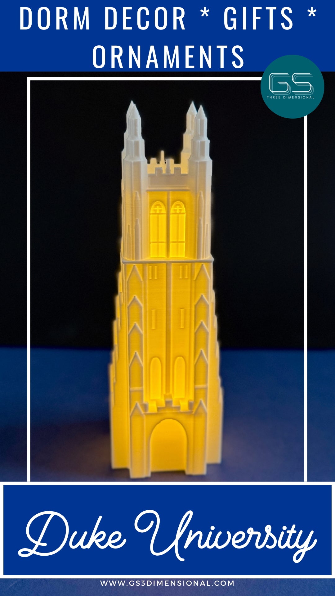 The Duke Figurine designed as a replica of the Chapel building on the University campus.