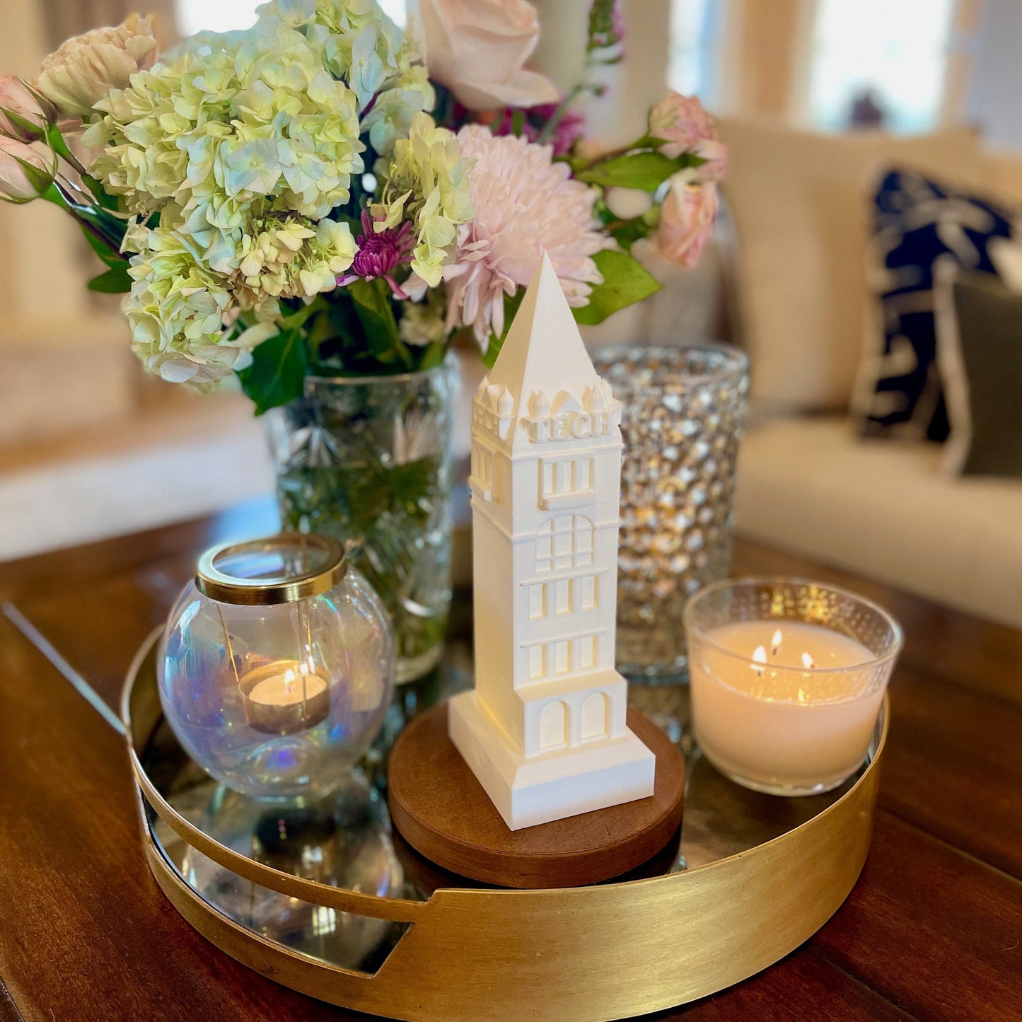 The Georgia Tech light, shown on a living room tray.