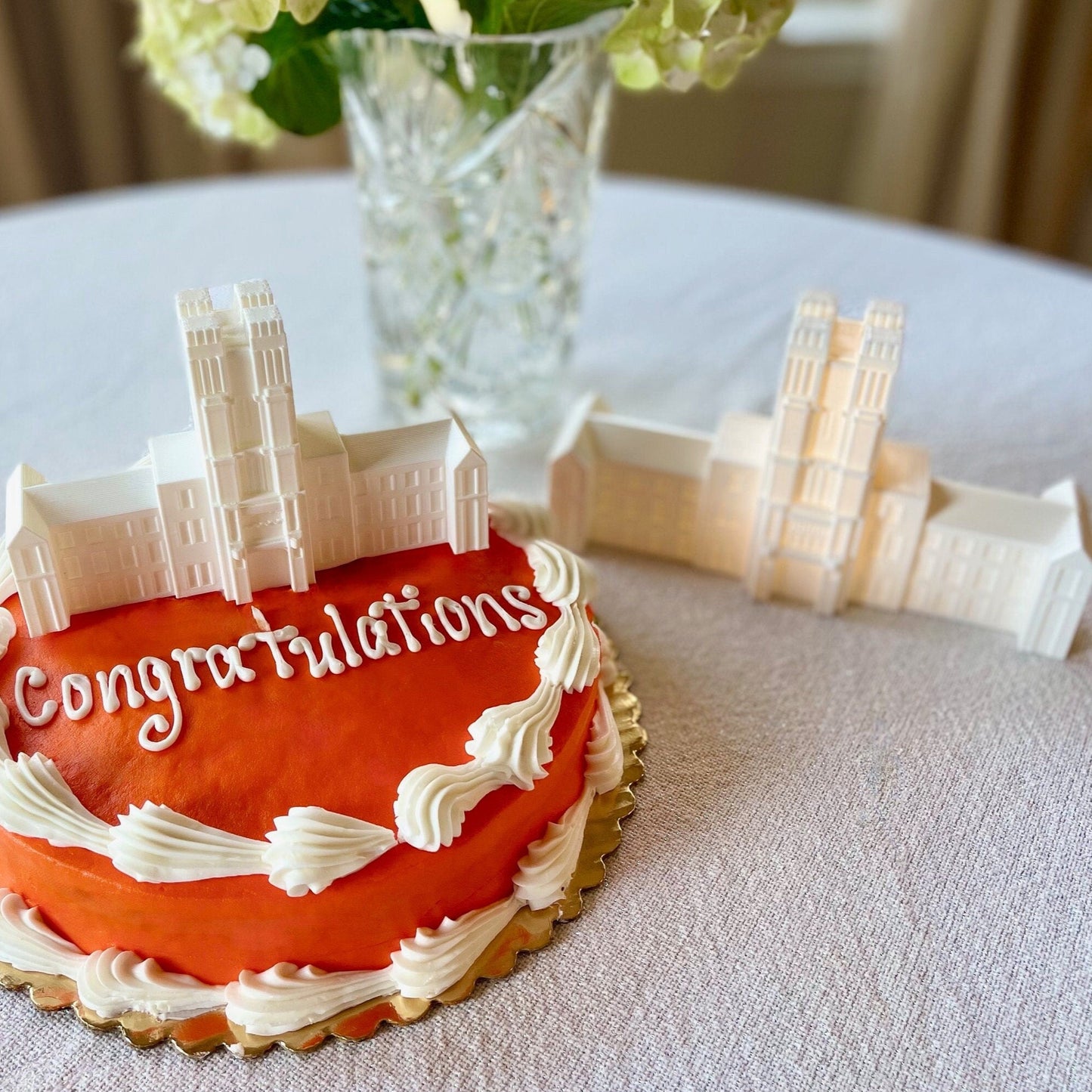 The Virginia Tech figurines, used as a Hokies cake topper and party decor.
