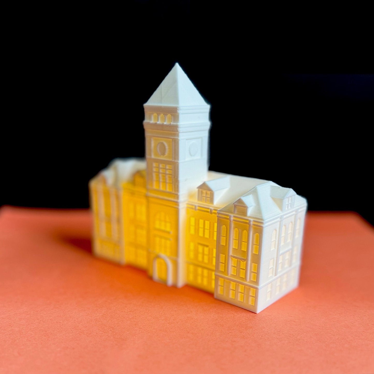 The Clemson University acceptance gift idea or dorm decor--a light designed in honor of Tillman Hall.