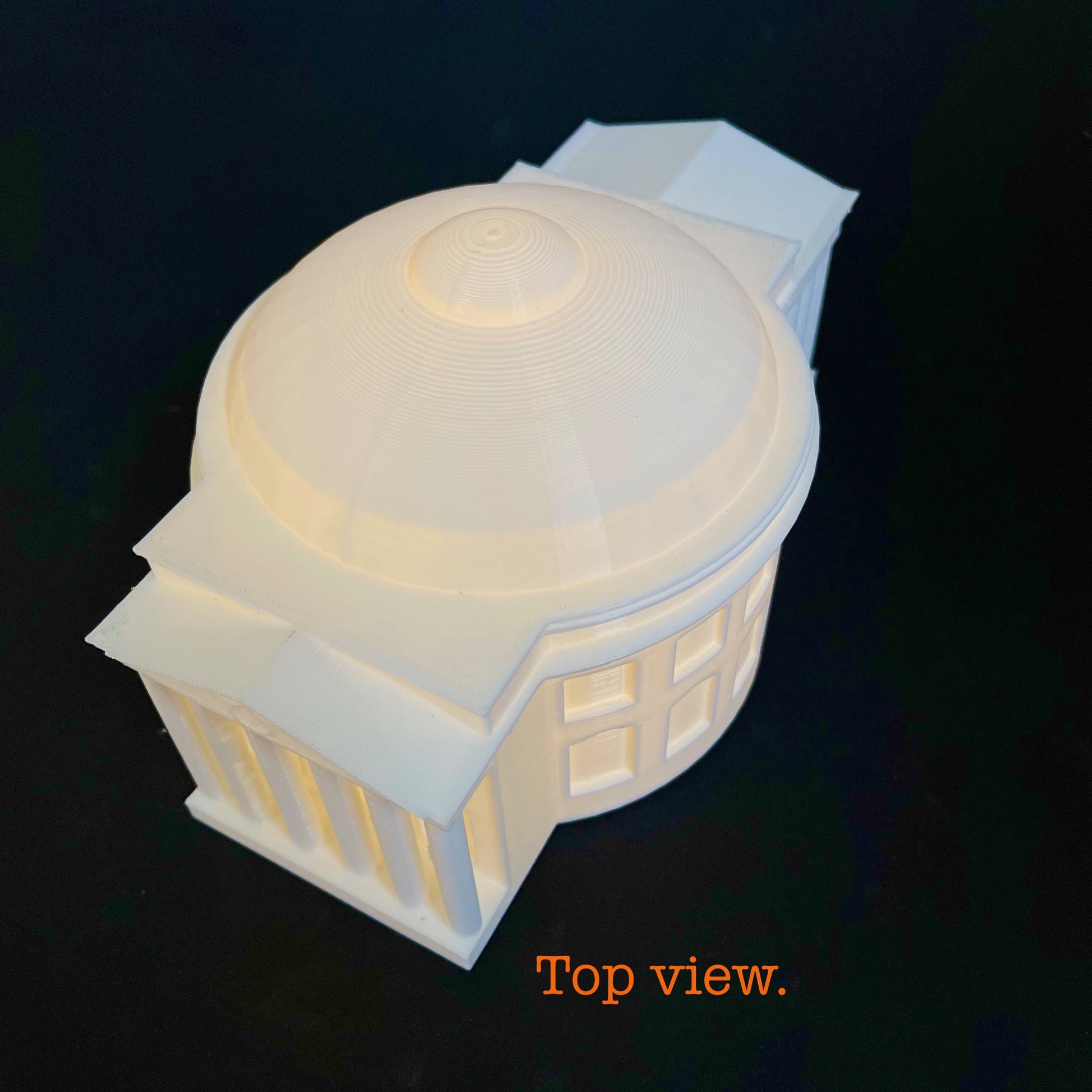 Top view of the lighted UVA Rotunda figurine.