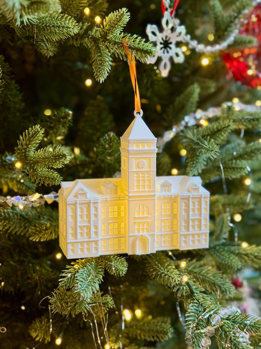 Clemson alumni ornament featuring Tillman Hall.
