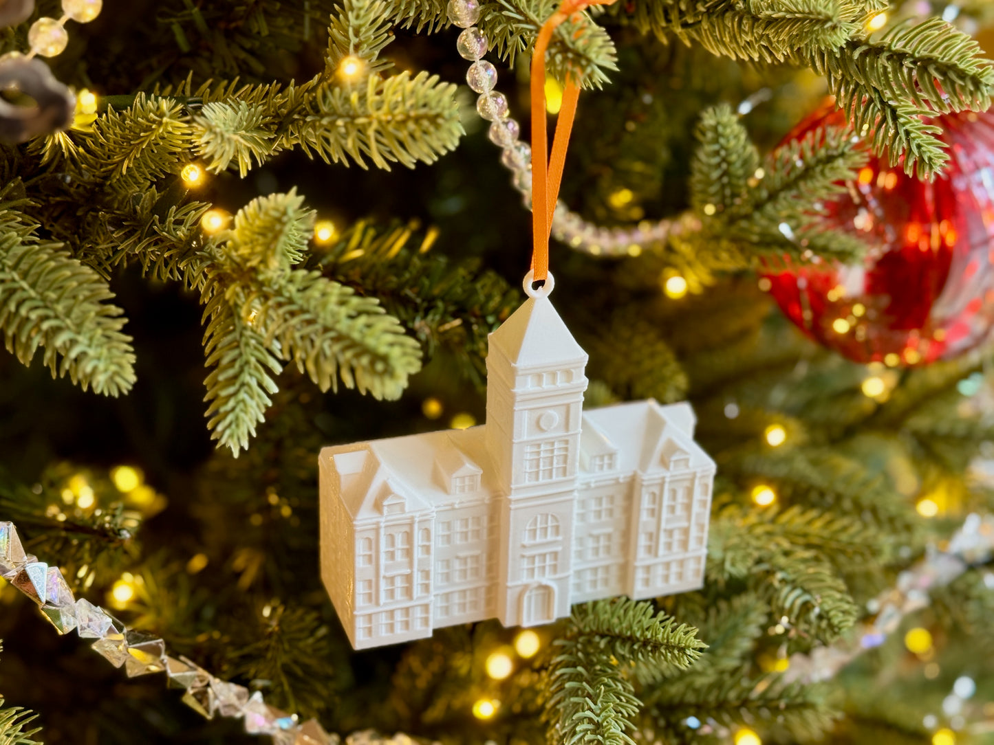 The Clemson keepsake ornament representing Tillman Hall