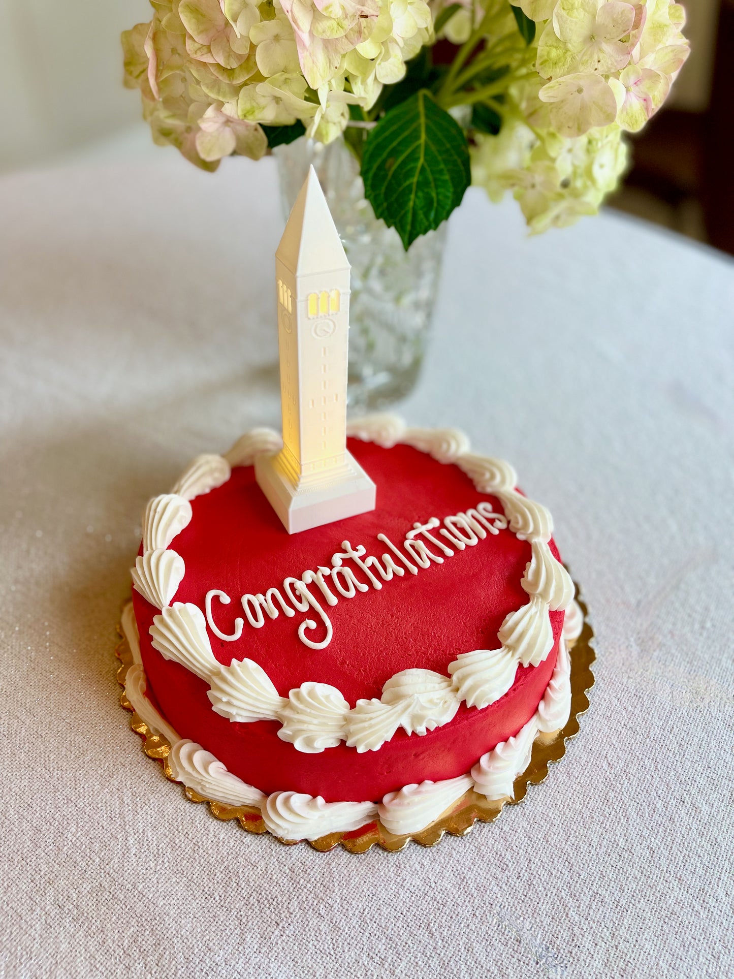 The Cornell Cake Topper, designed in honor of the mcgraw tower