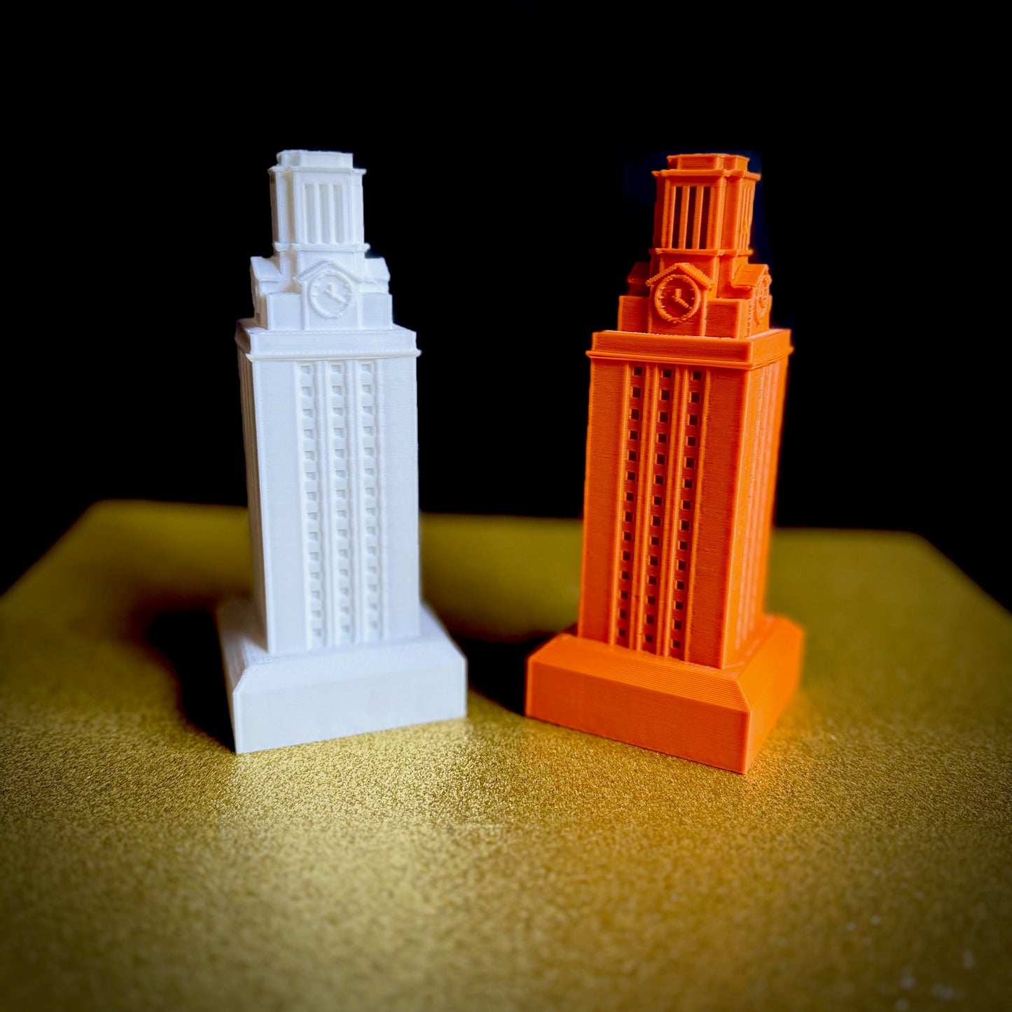 The University of Texas party decor items, shown side by side and in orange and white.