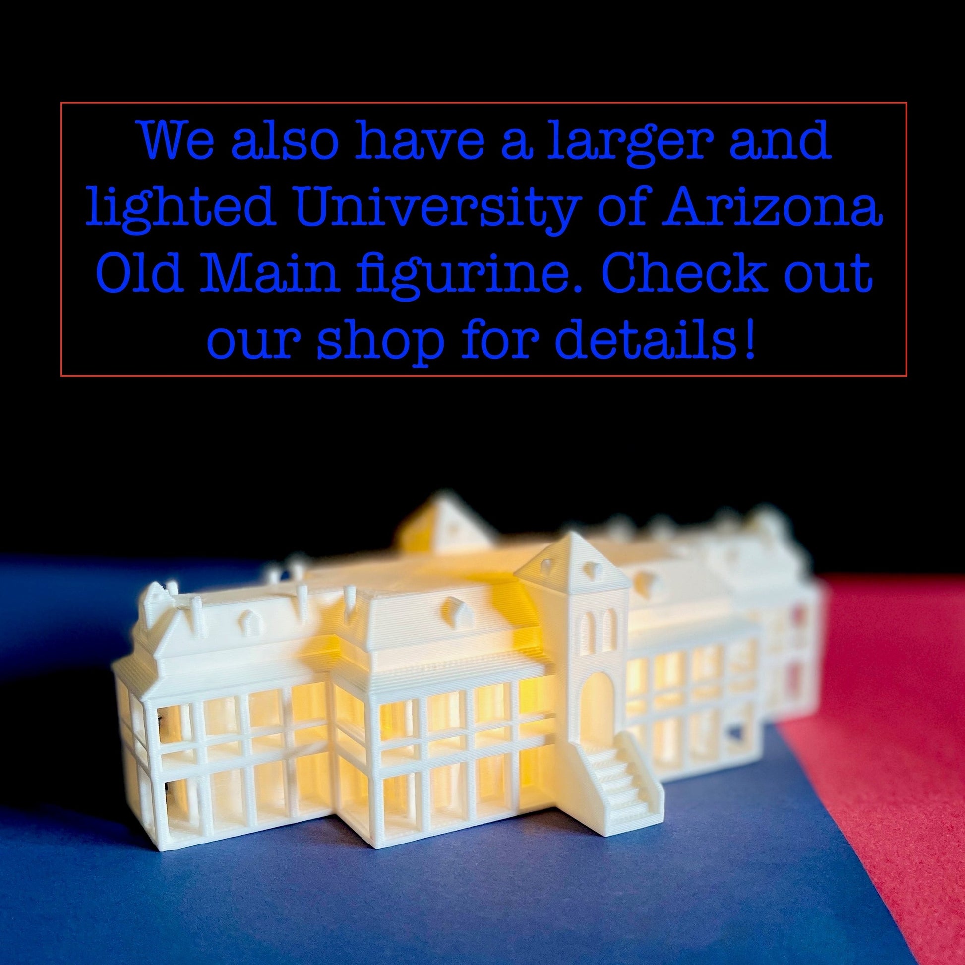 The University of Arizona Wildcats home decor item, designed as a figurine of Old Main.