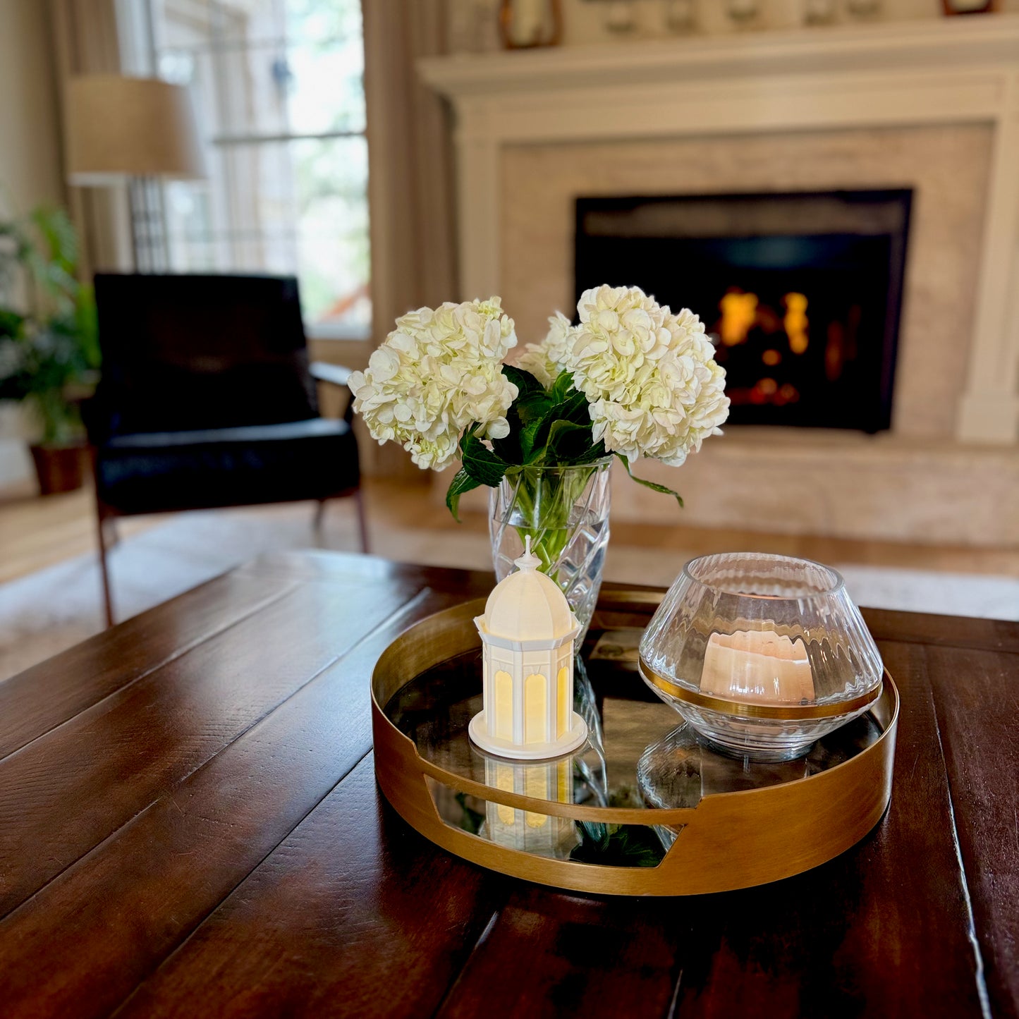 The ECU Cupola light, shown in use as home decor.