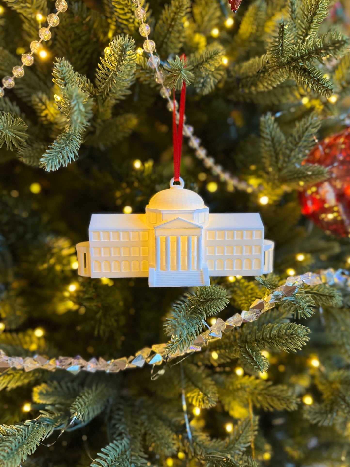 LED Lighted SMU Dallas Hall Ornament – Christmas Decoration, Graduation Gift, Alumni Keepsake