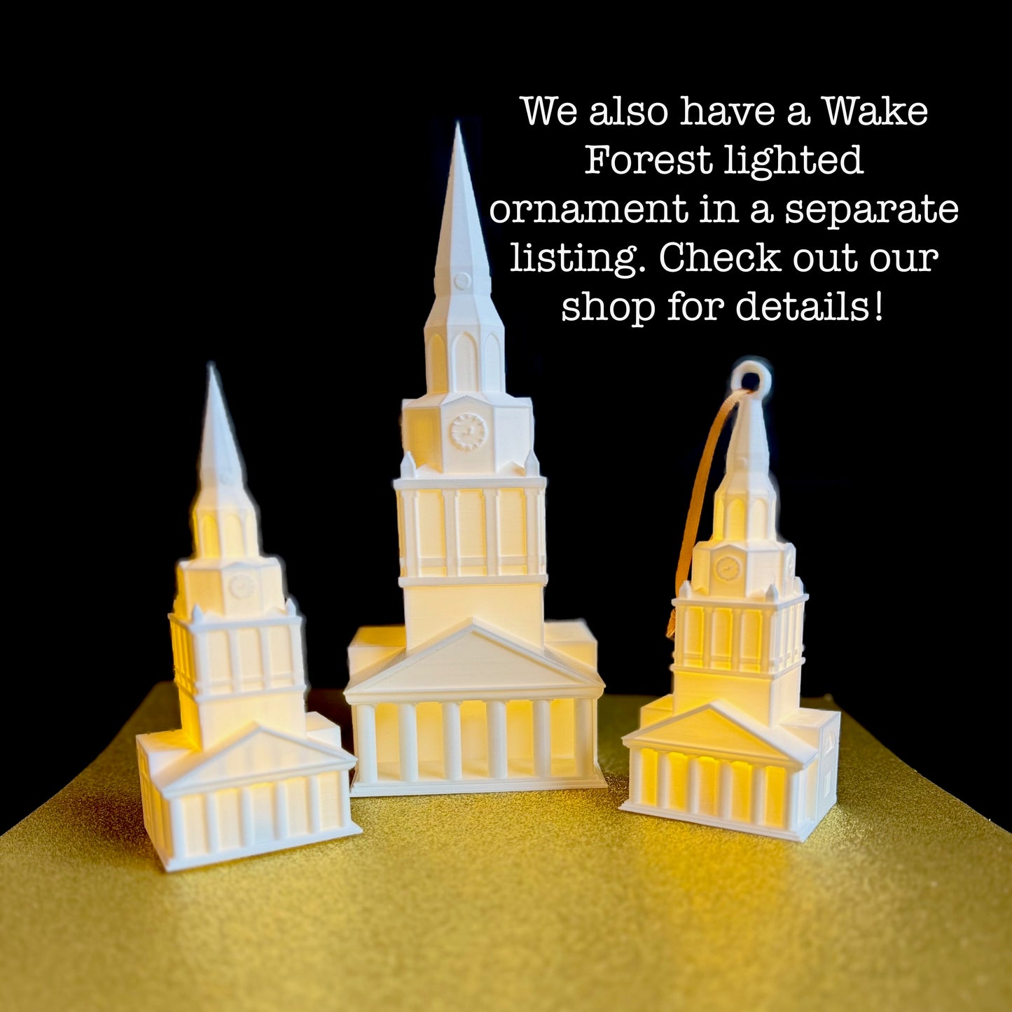 The Wake Forest gifts, shown grouped together.