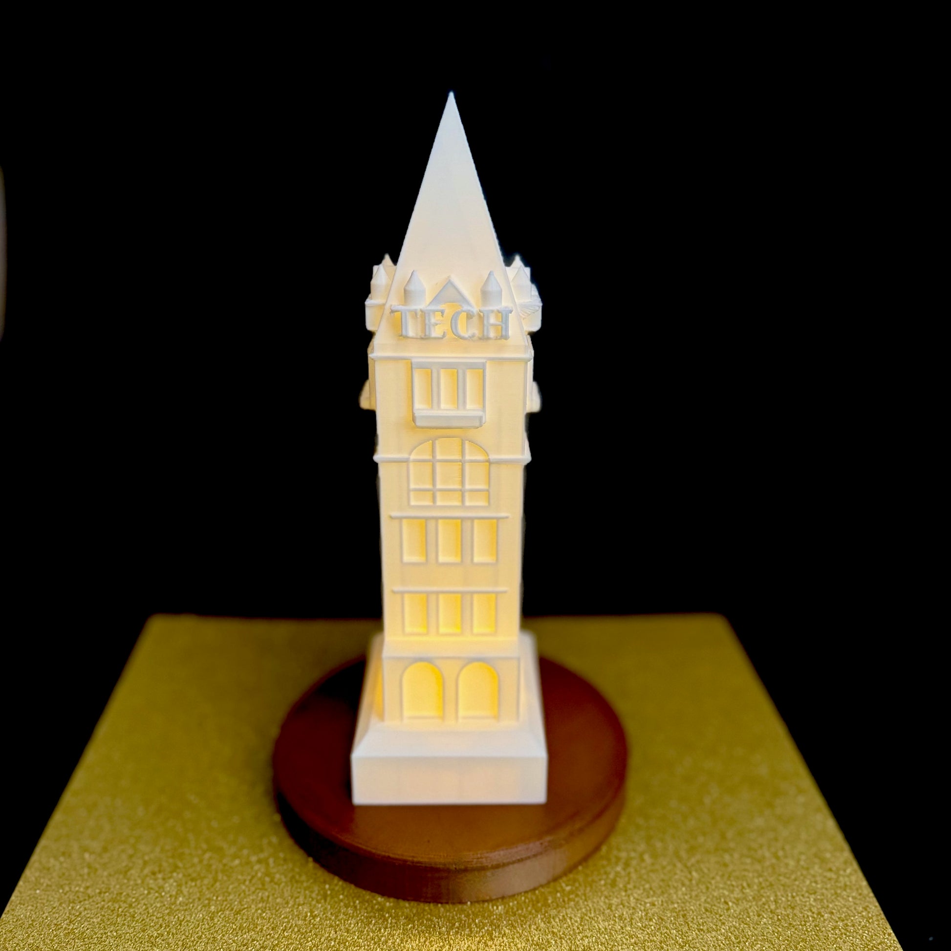 The Georgia Tech home decor item, designed in honor of the Georgia Tech Tower.