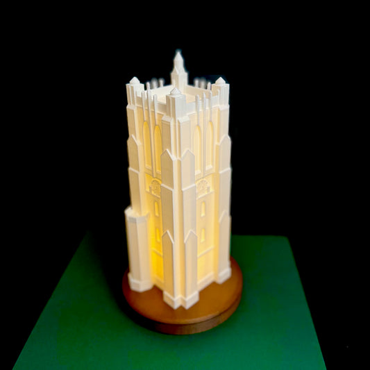 Front view of the Michigan State University Light, designed in honor of the Beaumont Tower and used as a graduation gift.