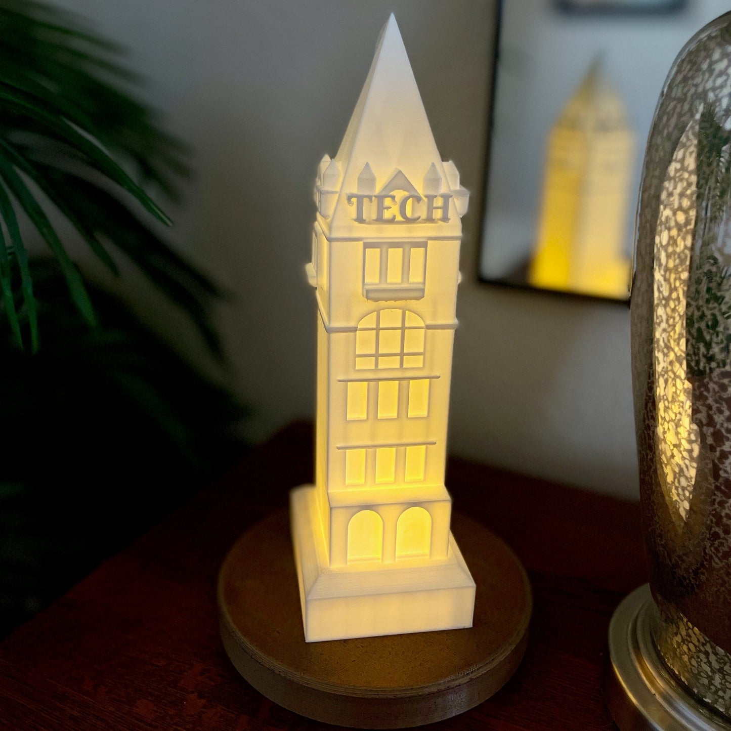 The Georgia Tech home decor item, designed as light that looks like the Georgia Tech Tower.