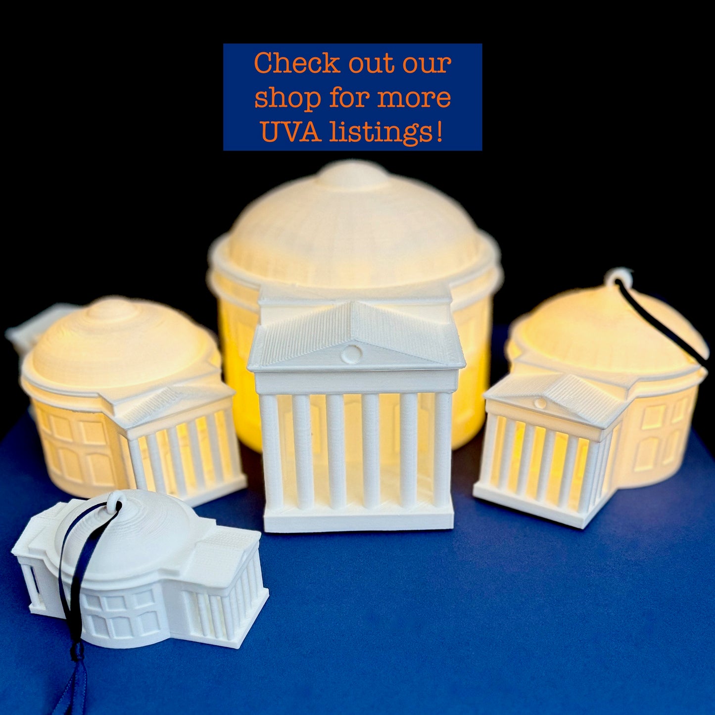 The UVA Rotunda ornaments, along with the UVA Rotunda lights.