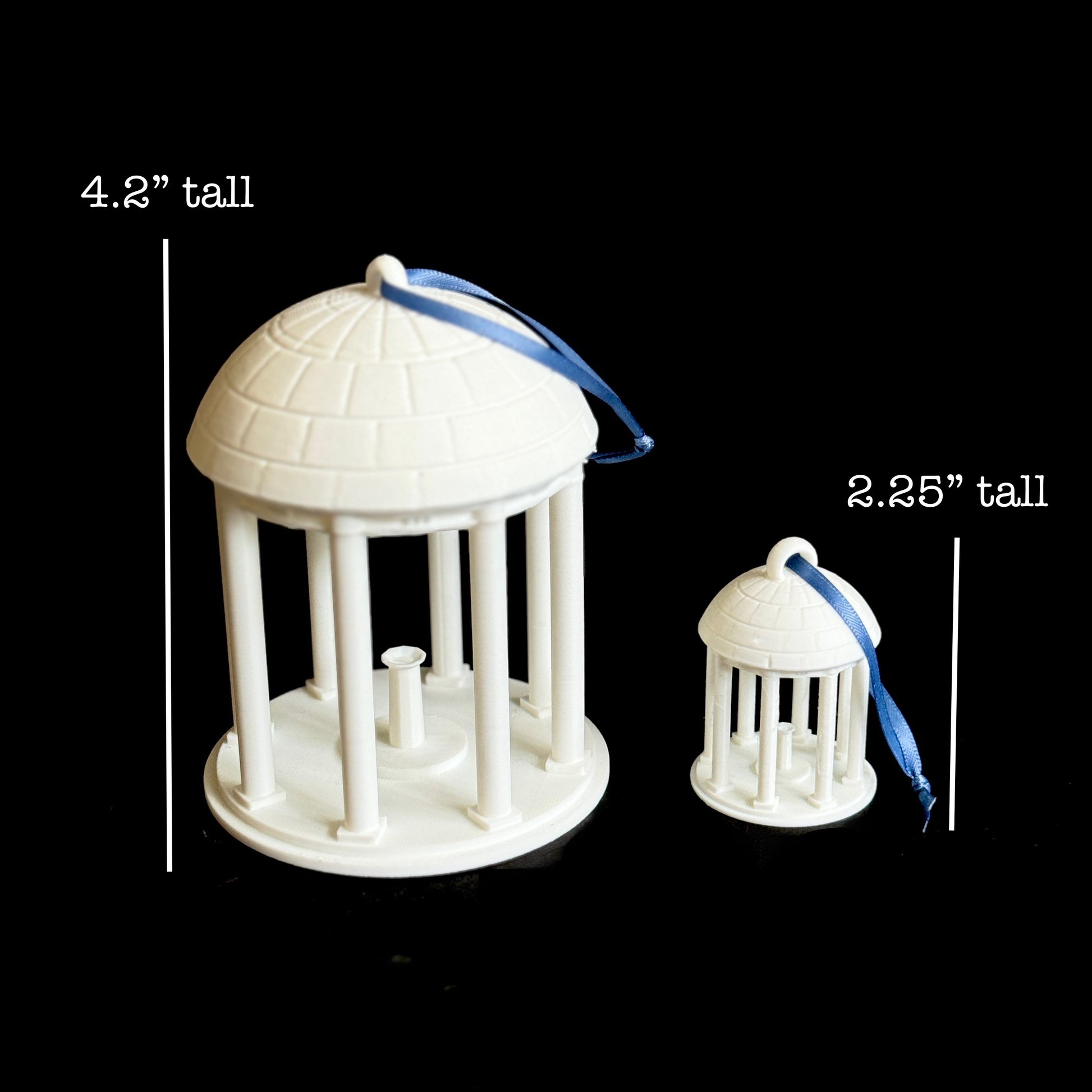 Dimensions of the Old Well ornaments from the University of North Carolina.