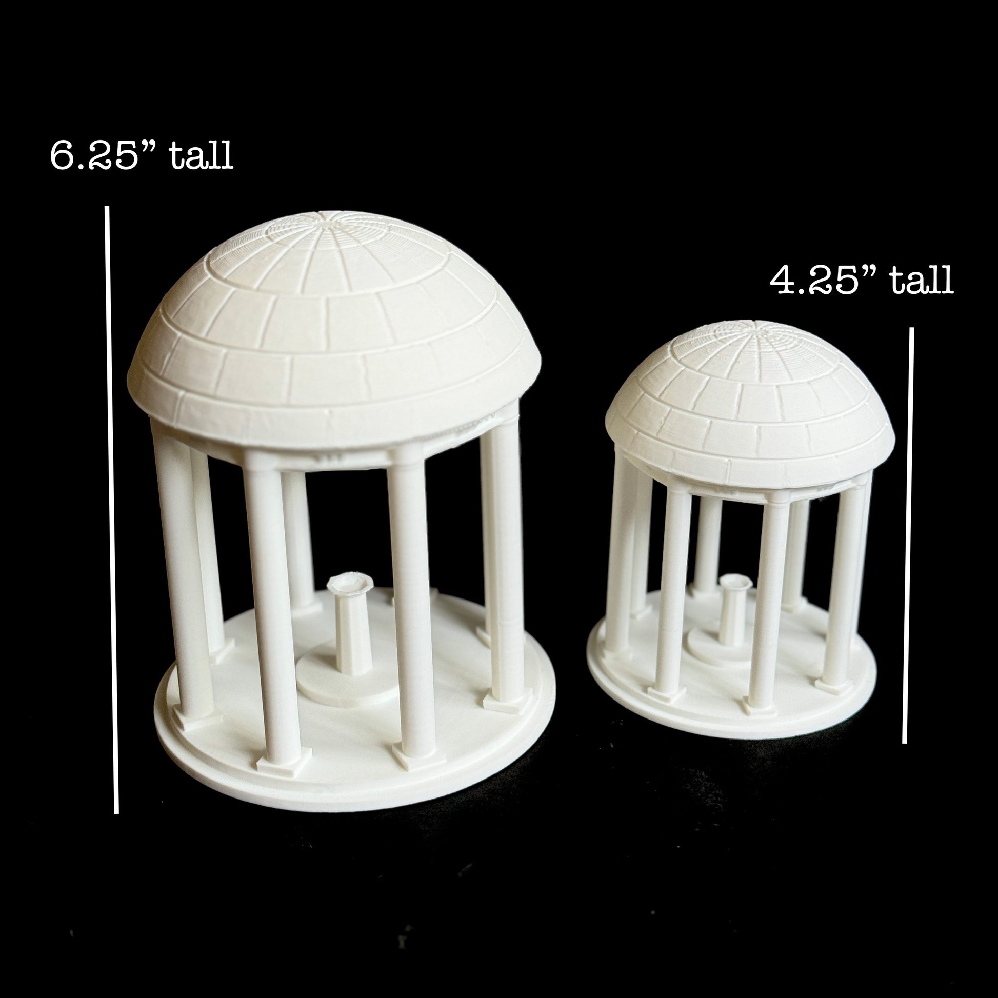 Dimensions of the University of North Carolina Old Well figurines.