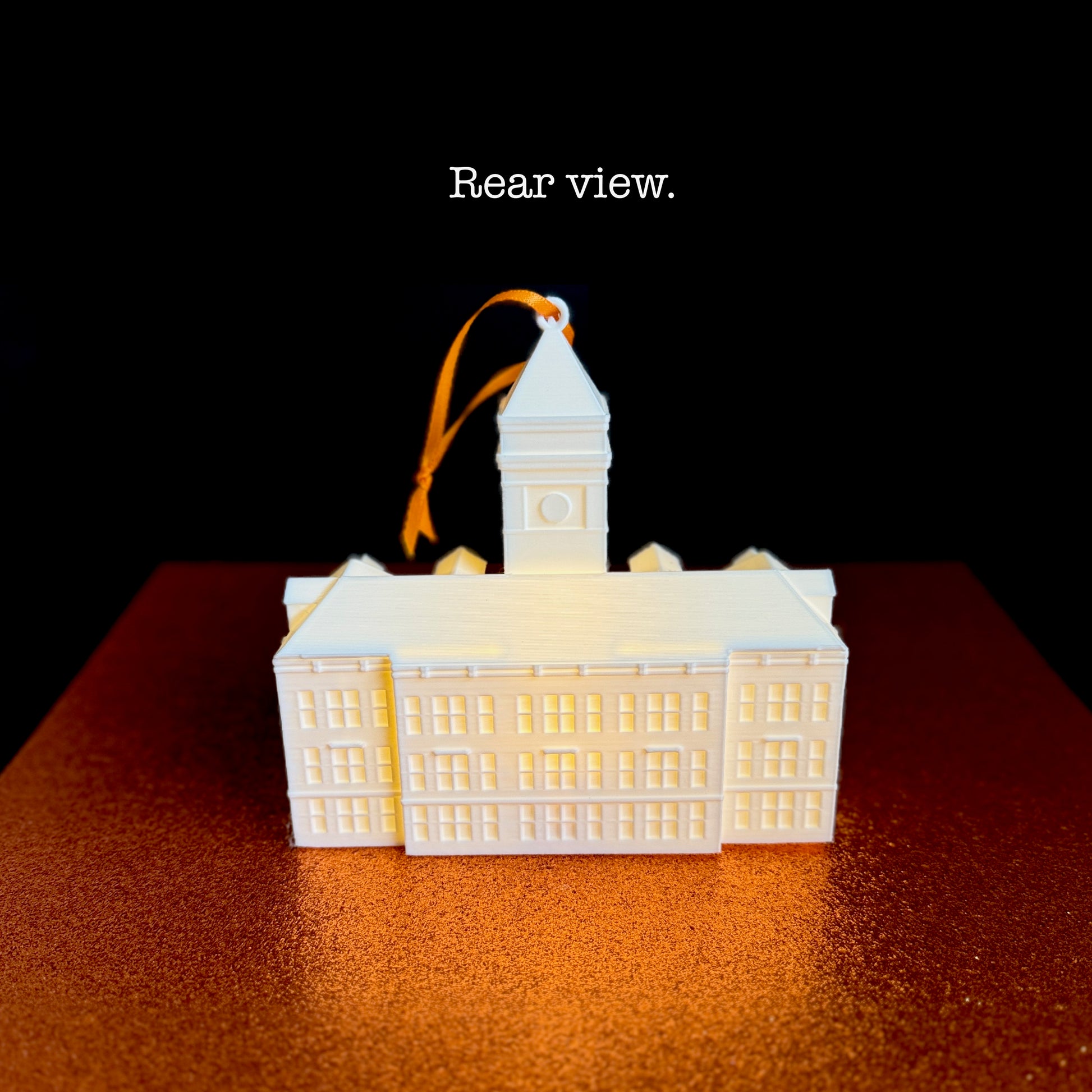 Rear view of the Clemson University ornament.