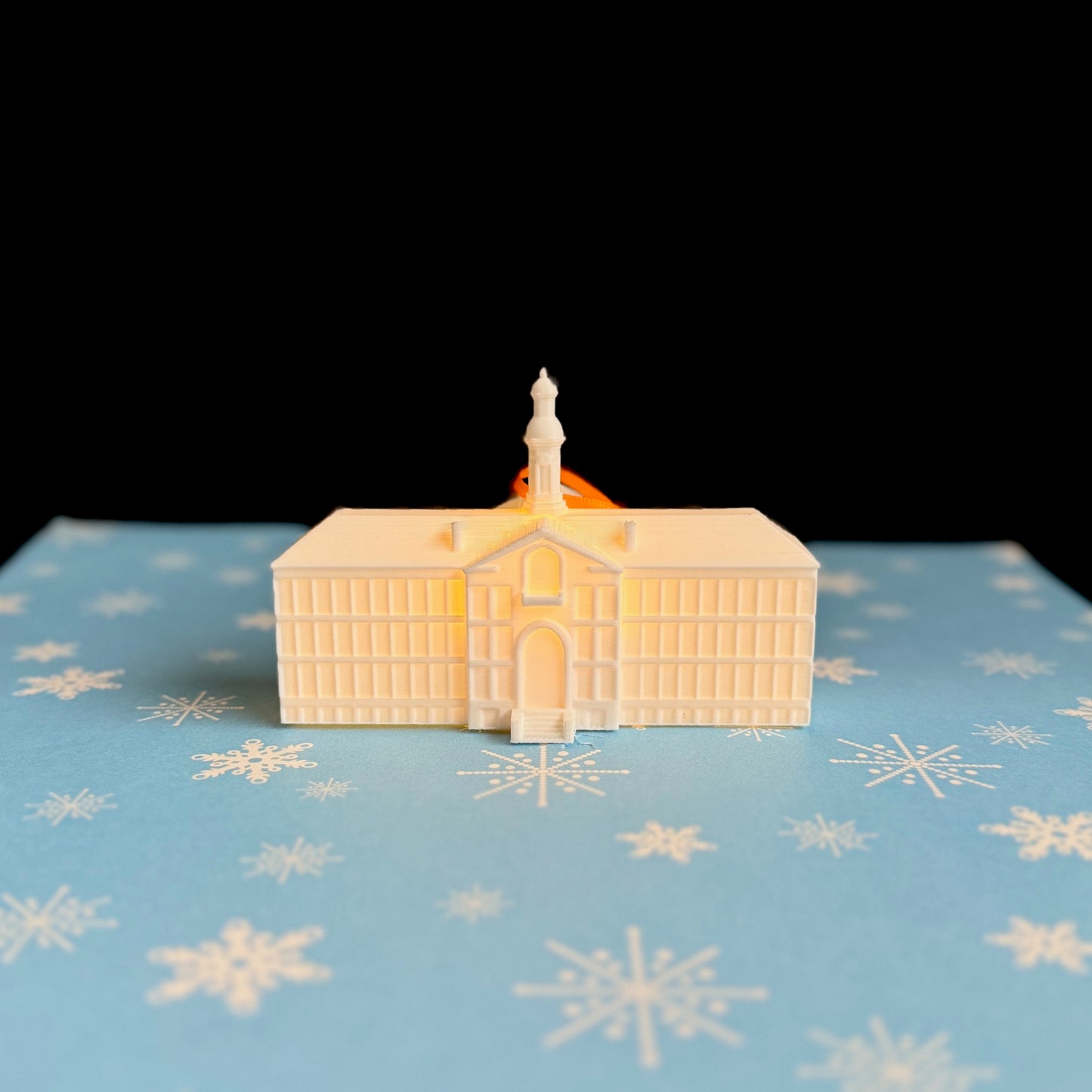 The lighted Princeton ornament featuring Nassau Hall.