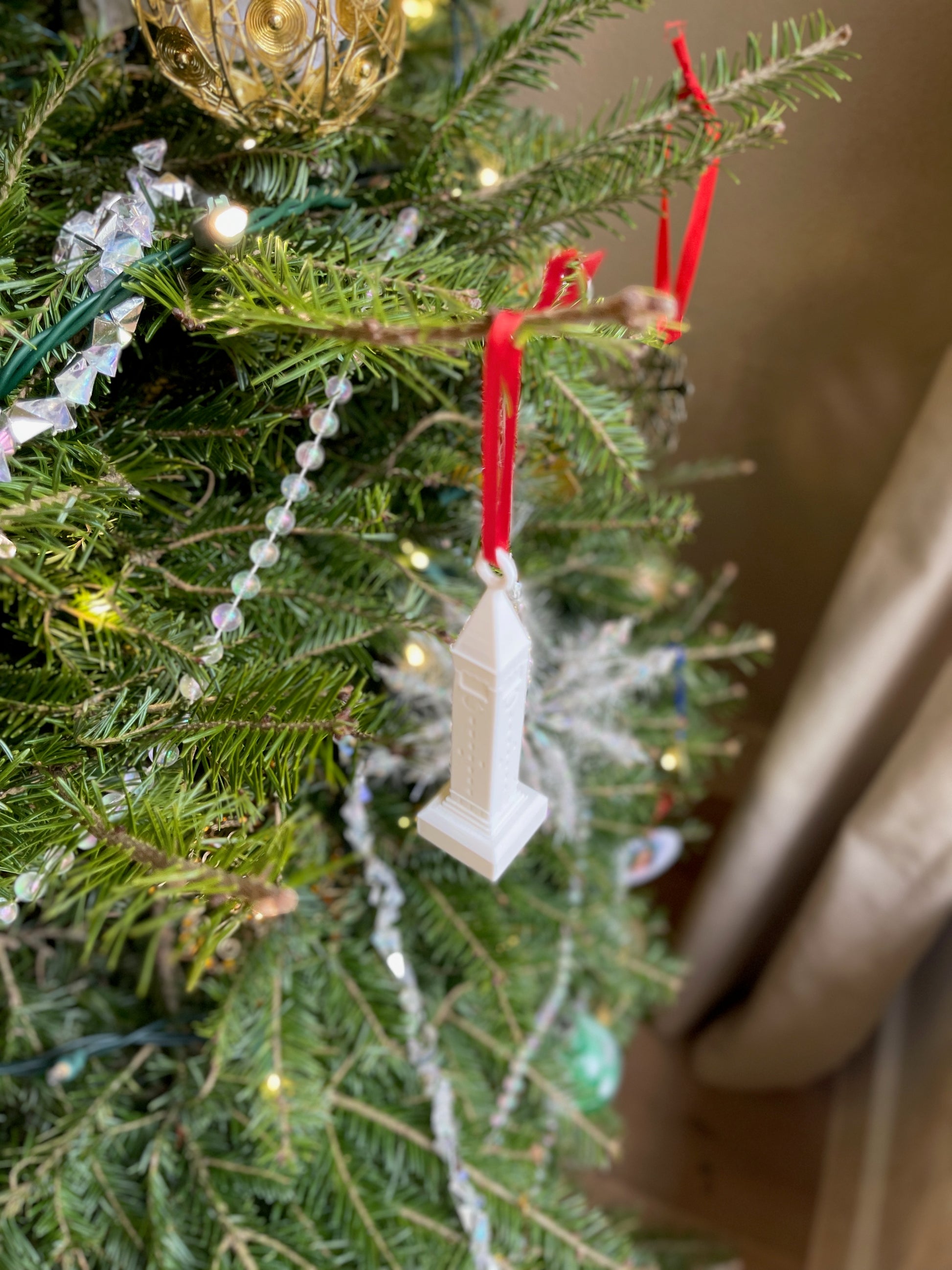 View of the McGraw tower ornament for Cornell grads.