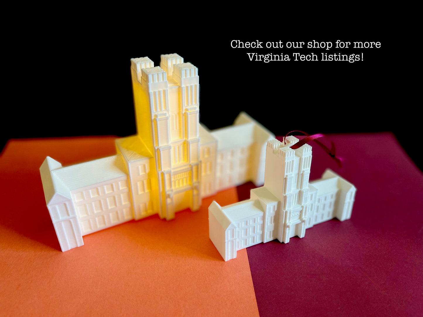 The Virginia Tech light, along with the VT ornament.