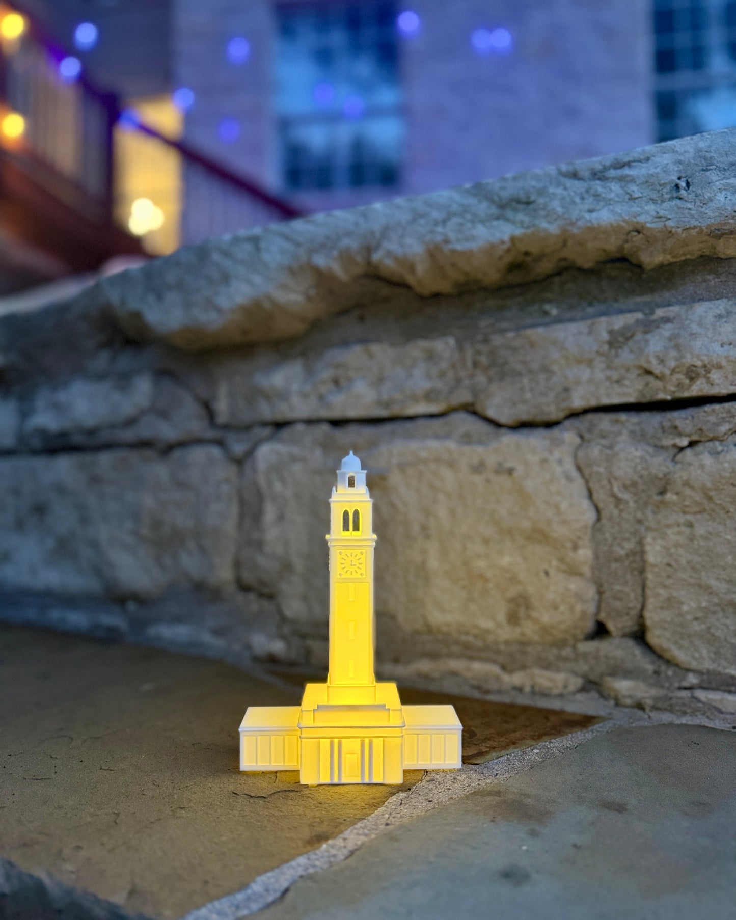 The Memorial Tower figurine, used as decor for an LSU graduation party.