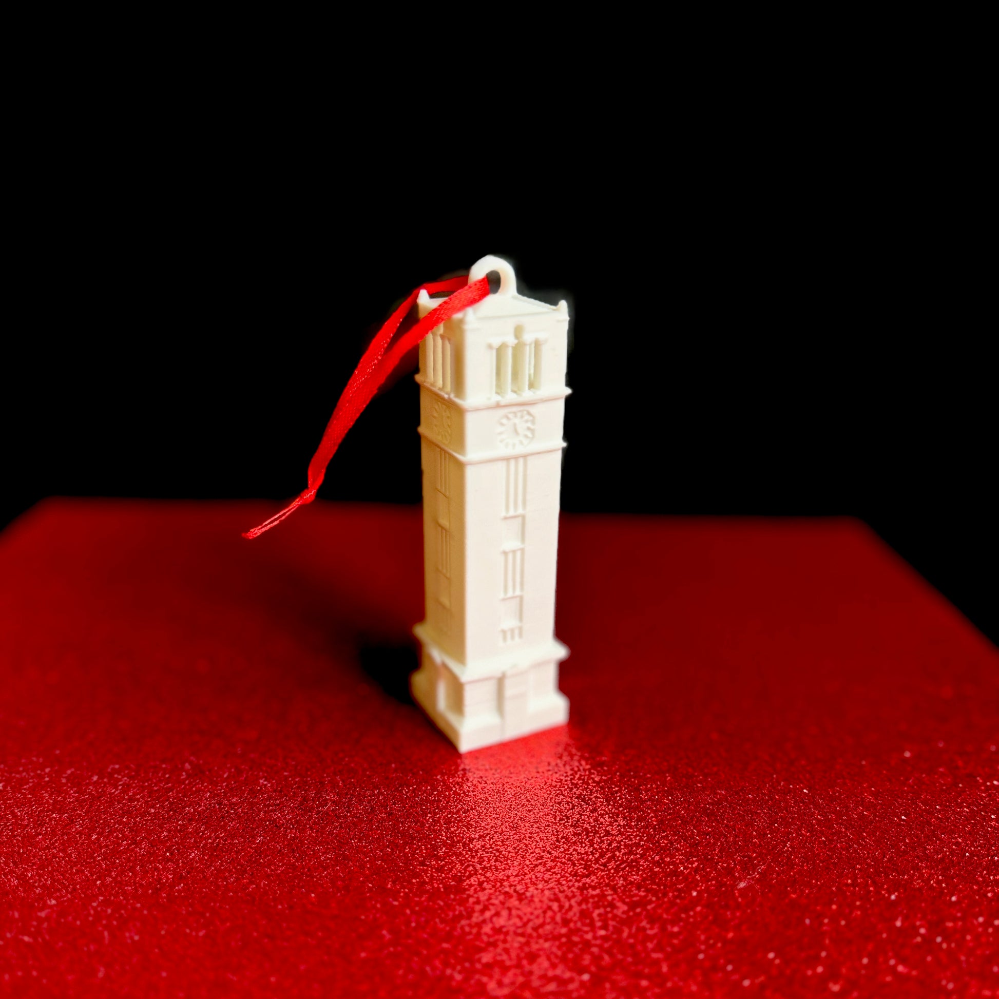 The NC State ornament depicting the bell tower.