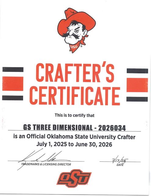 OSU Crafter's License for GS Three Dimensional