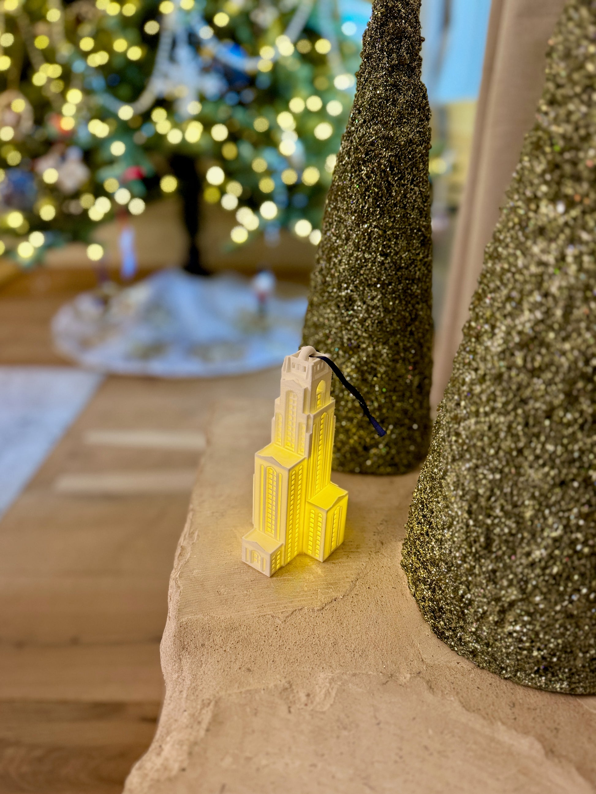 The Pitt Cathy ornament in the home of a Pitt fan.