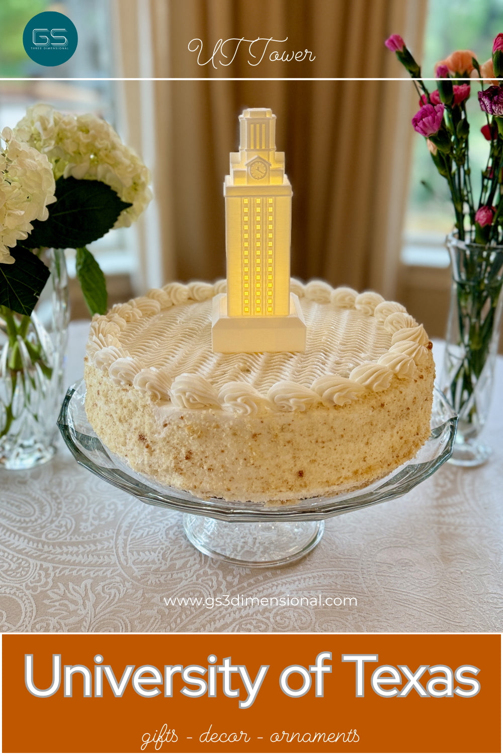 University of Texas Tower collectible with built-in LED—ideal gift for UT supporters.