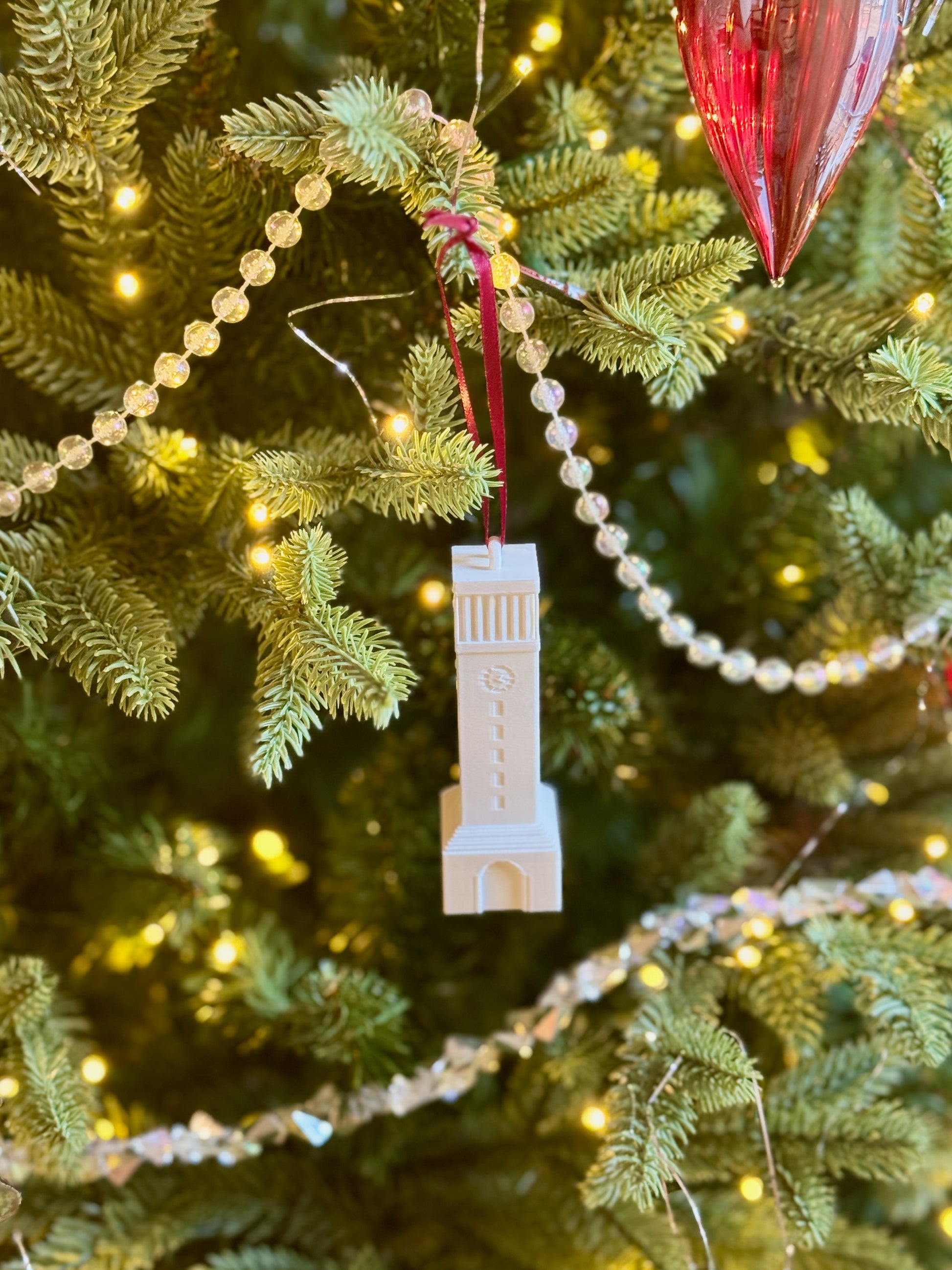 The Texas A&M ornament of the Albritton Tower.