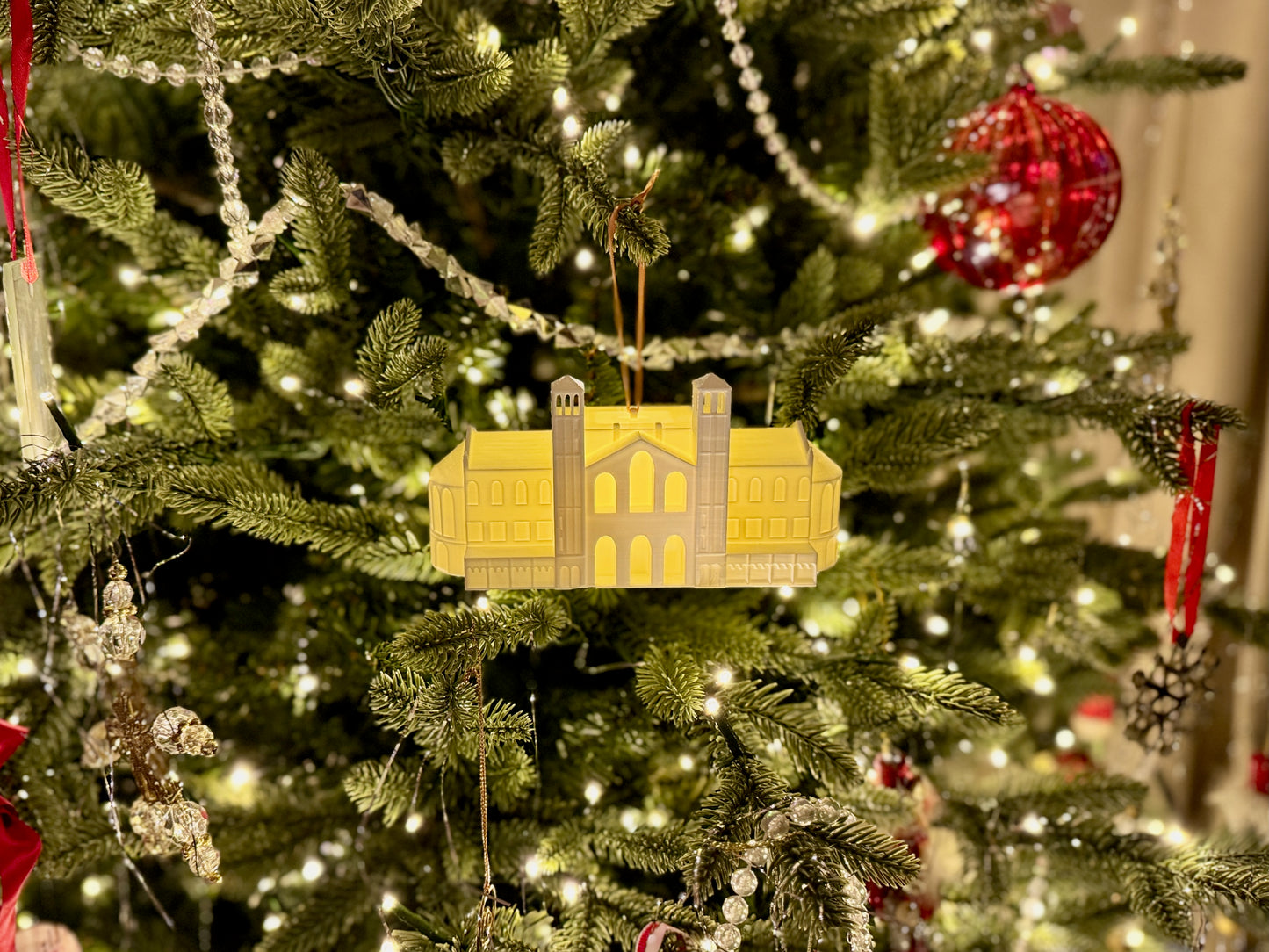 UCLA Royce Hall Ornament with LED light.
