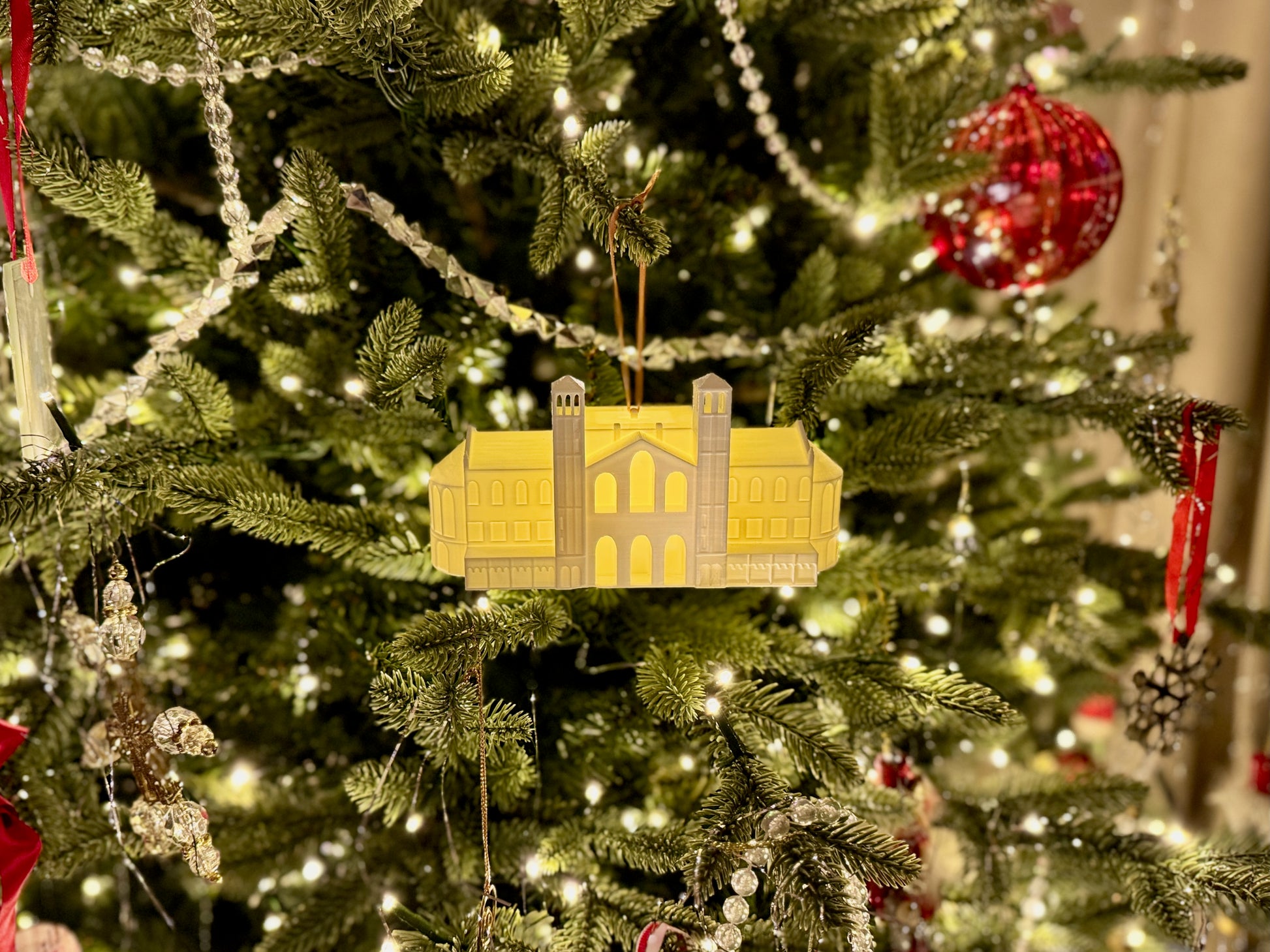 UCLA Royce Hall Ornament with LED light.