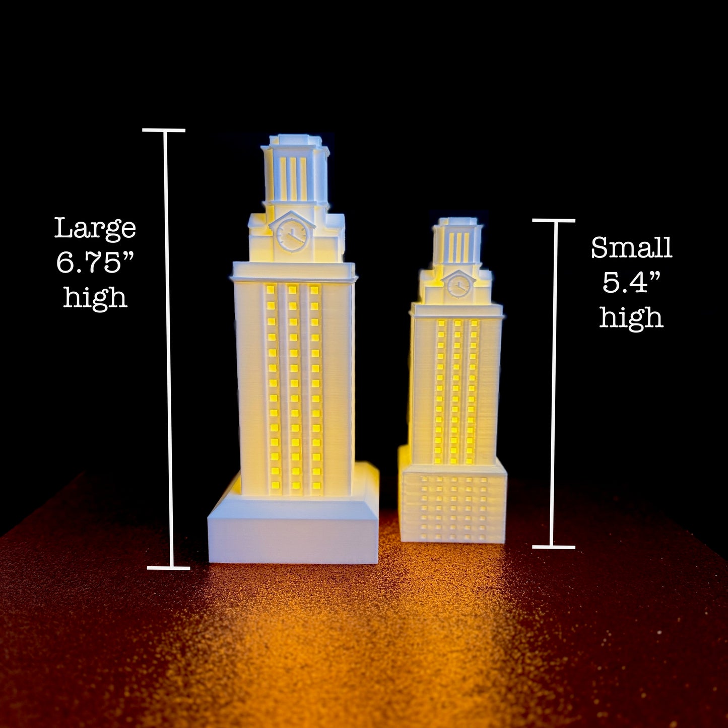 Dimensions of the UT Tower lights.