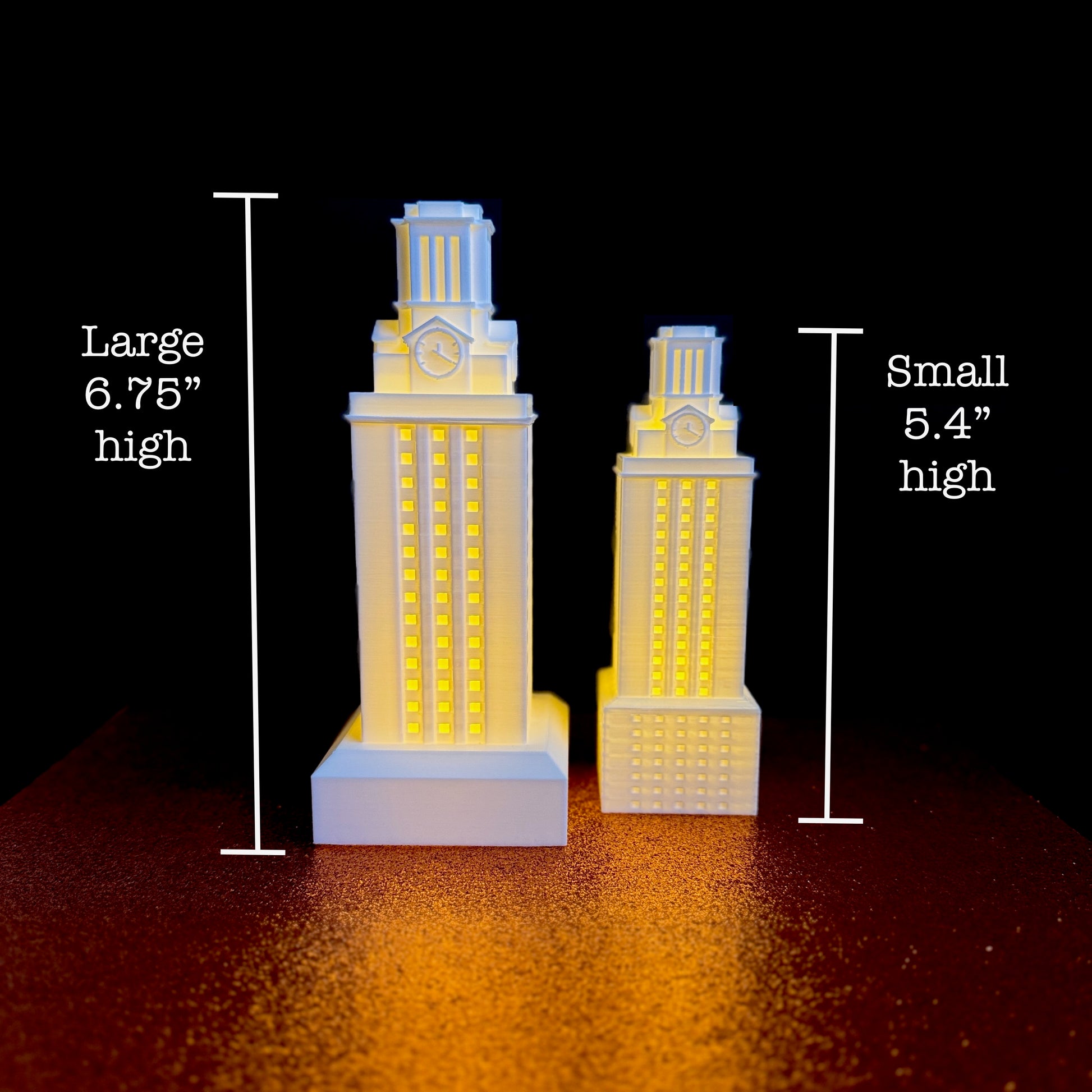 Dimensions of the UT Tower lights.