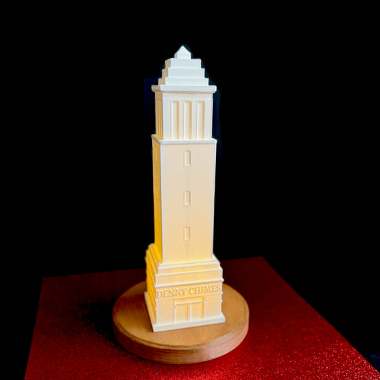 The University of Alabama lamp, designed in honor of the Denny Chimes Tower.