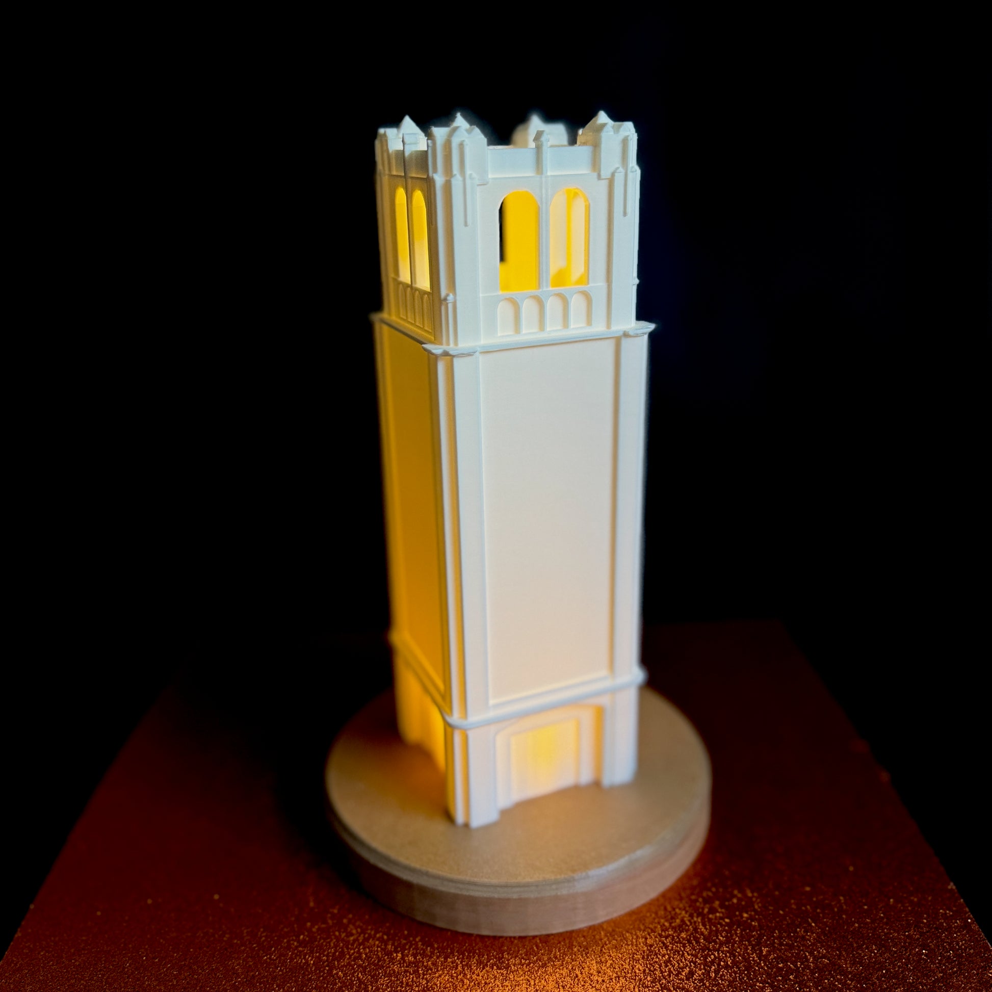 The University of Florida Christmas Gift, a light designed to look like the UF Century Tower building.