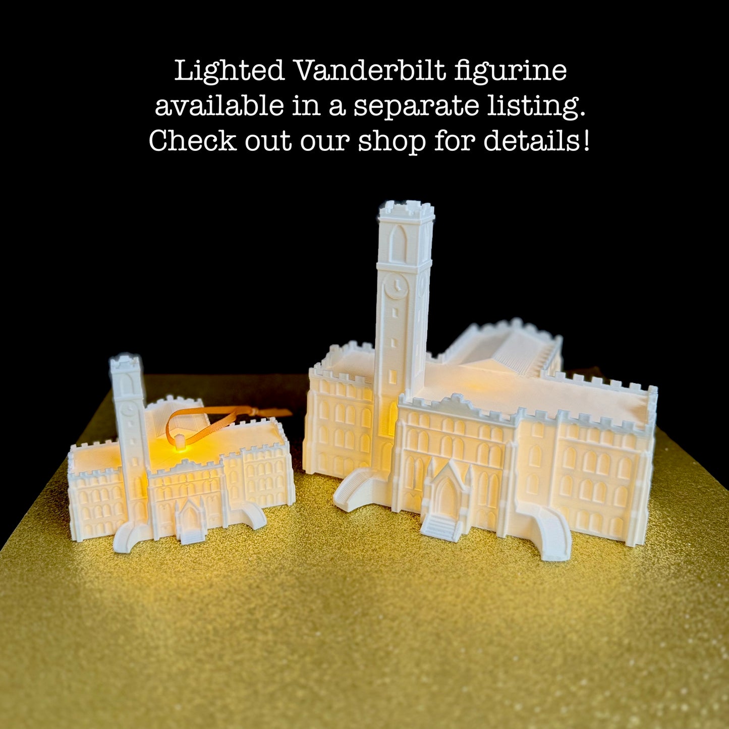 The Vanderbilt ornament shown next to the lighted Vanderbilt figurine.