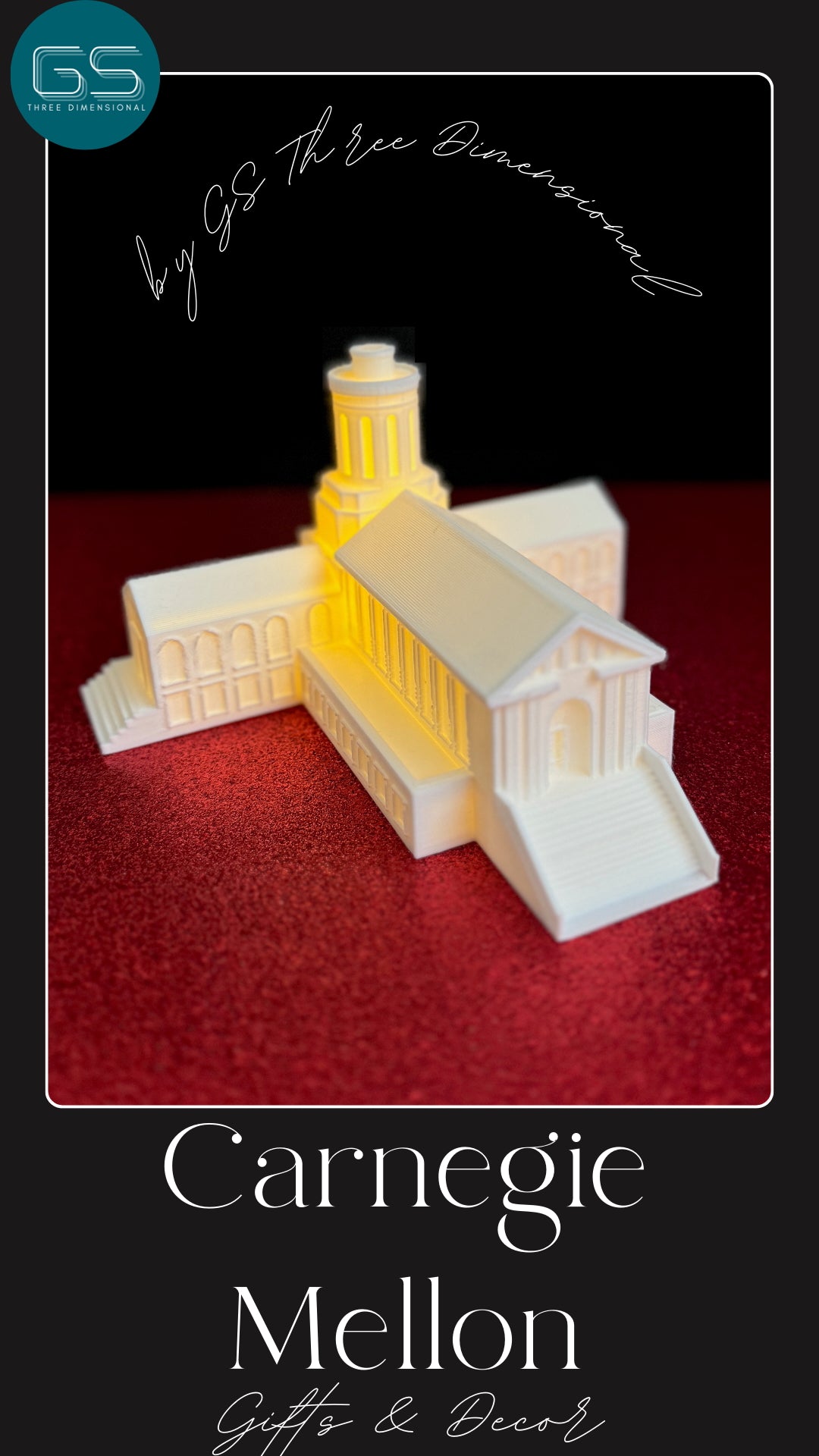 Carnegie Mellon Hamerschlag Hall LED Light – Graduation Gift, Alumni Keepsake, Dorm & Home Decor