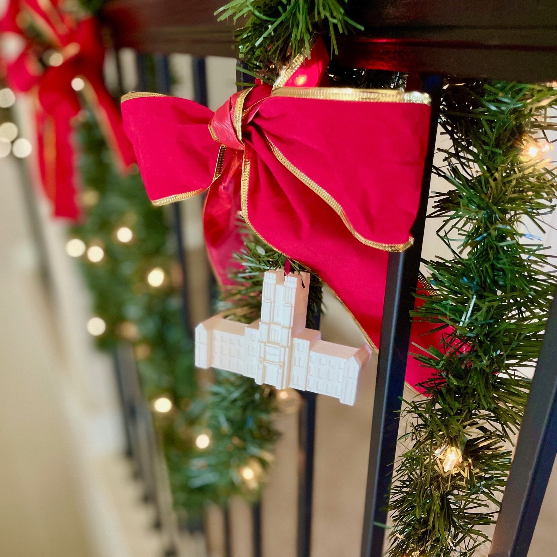 The Virginia Tech ornament, used to decorate garland for Christmas.