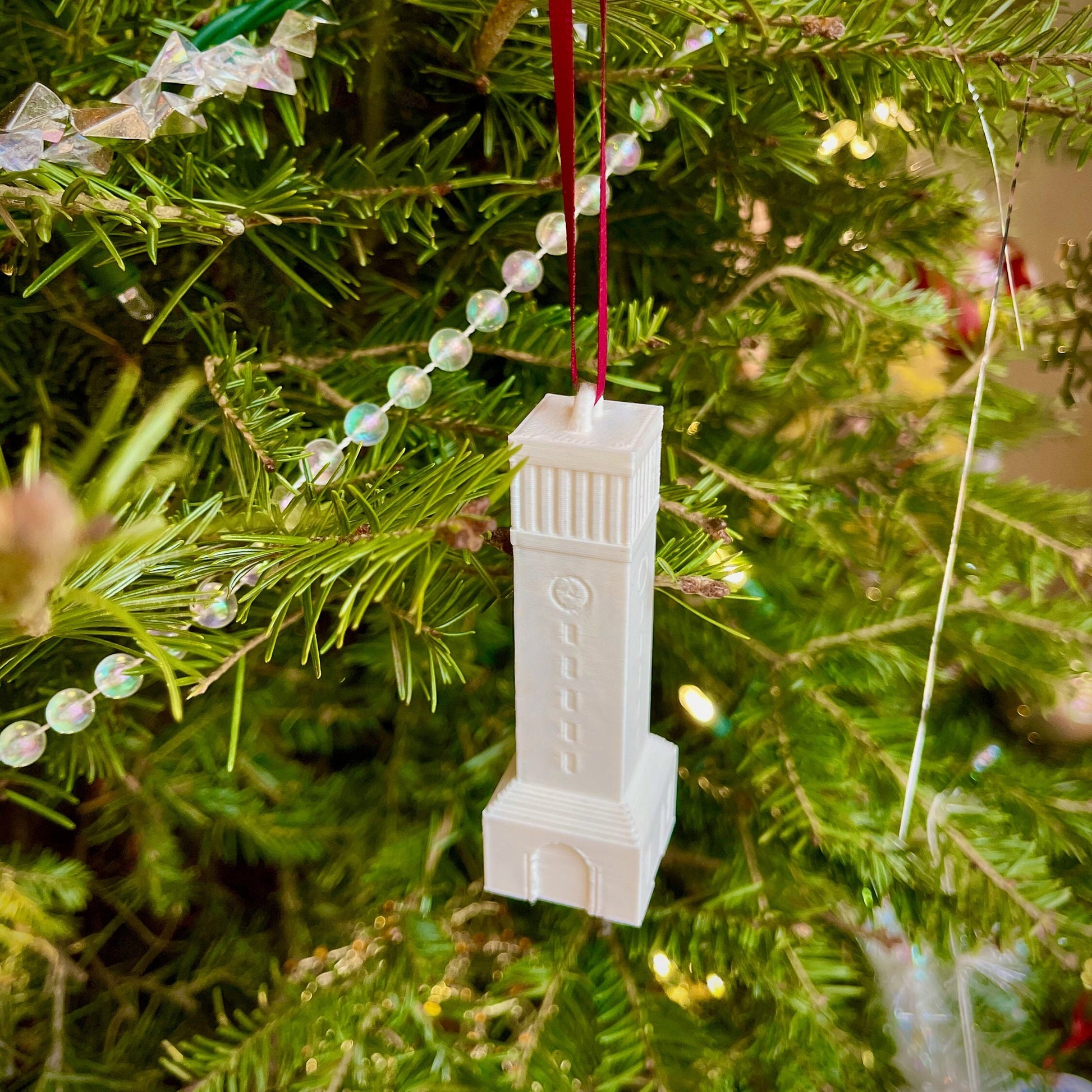 The Texas A&M ornament, designed in honor of the Texas A&M Albritton Tower.