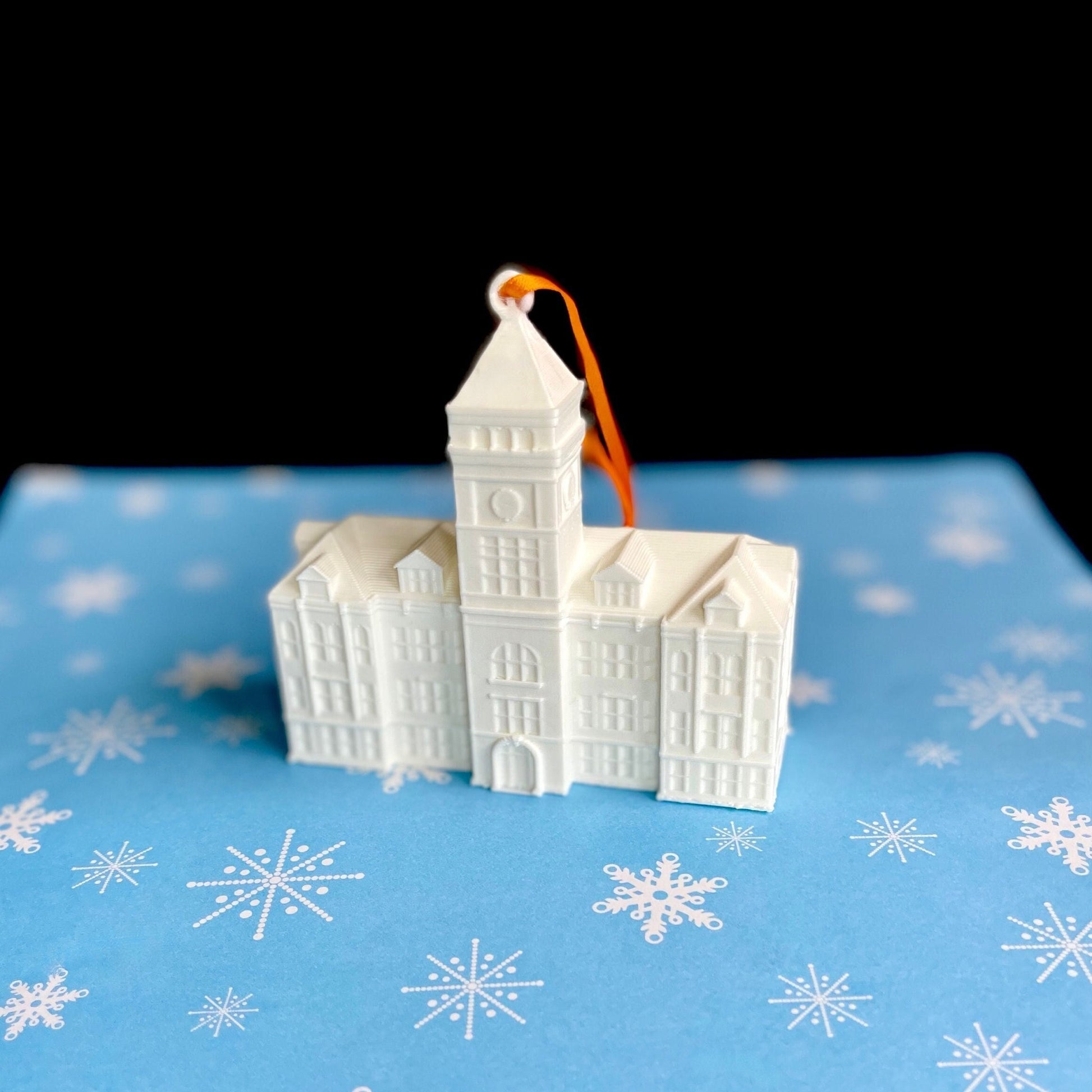 The Clemson University ornament, designed as a replica of Tillman Hall.