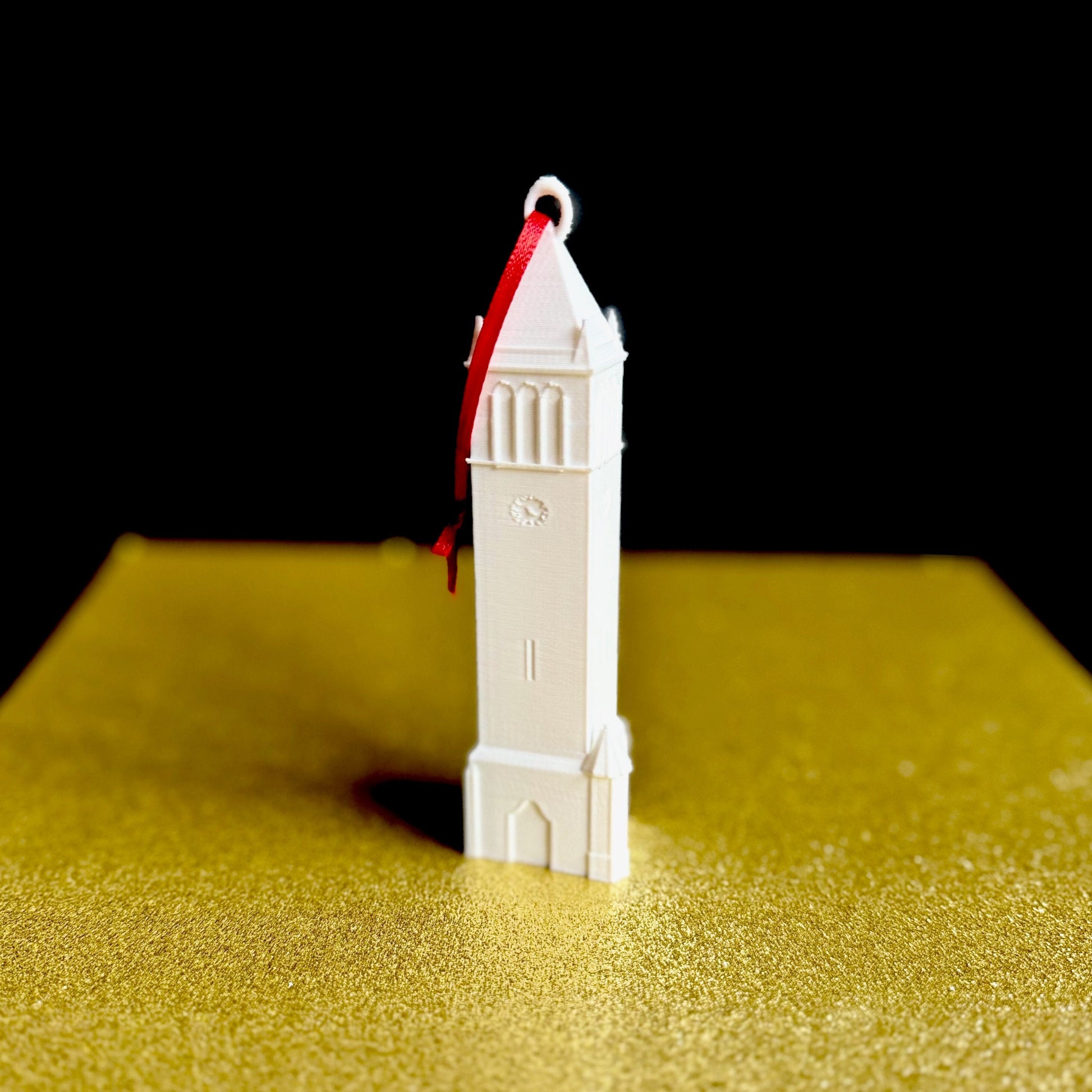 The Iowa State ornament, designed in honor of the Iowa State Campanile.