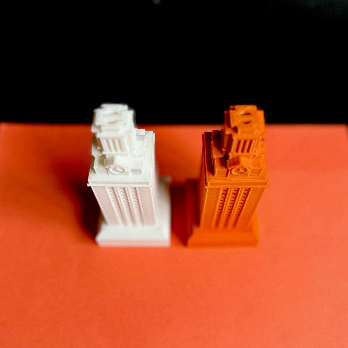 Top view of the UT Austin figurines.