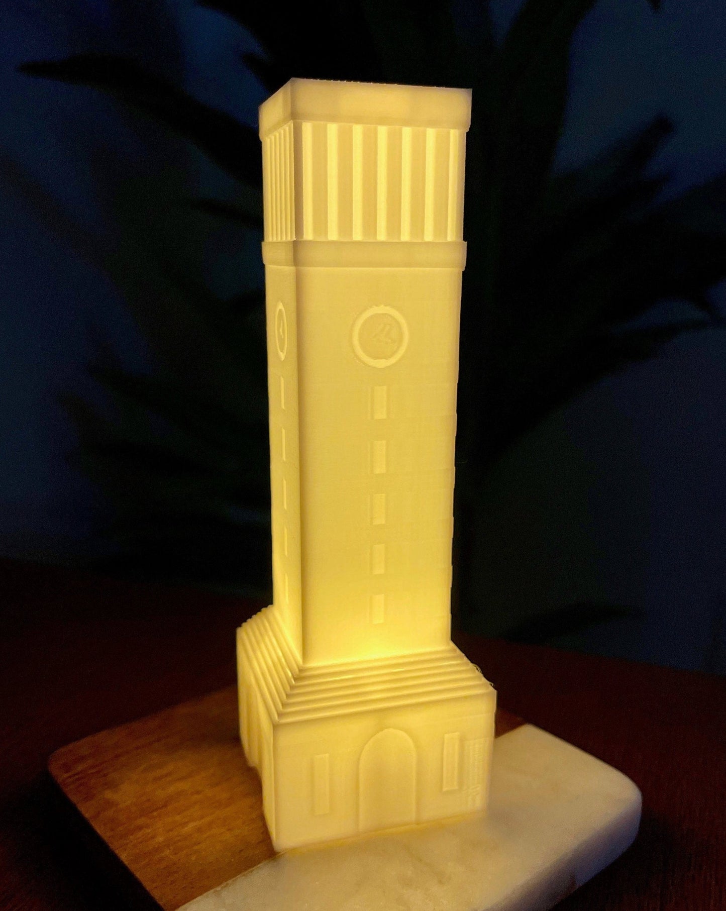 Front view of the Texas A&M lighted figurine.