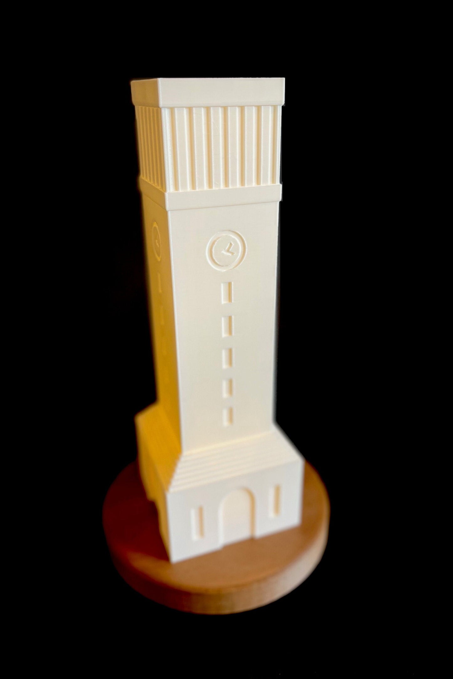 The Texas A&M campus lighted figurine, designed in honor of the Albritton Tower