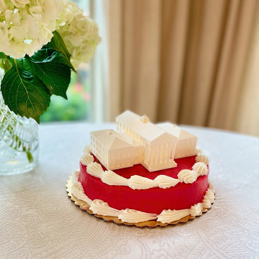 The lighed Ole Miss cake topper, shown on Rebels graduation cake.