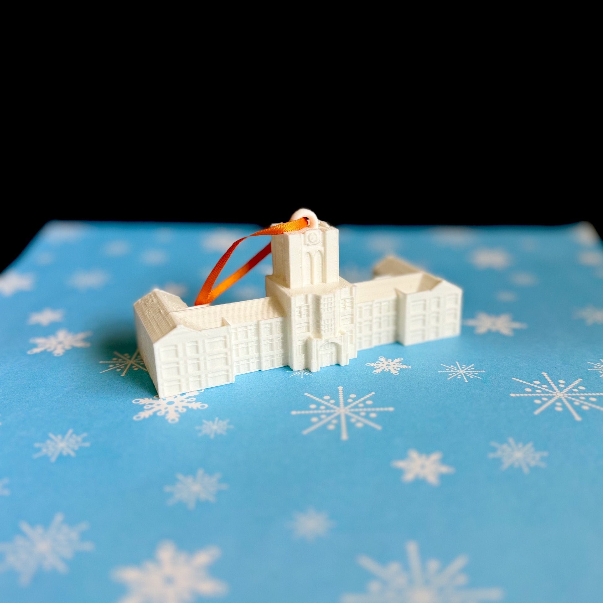 The University of Tennessee ornament, designed as a replica of Ayres Hall.