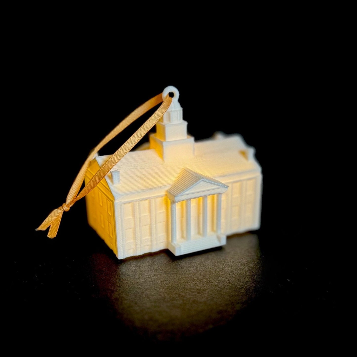 The University of Iowa ornament with light, designed in honor of the Iowa Old Capitol building.