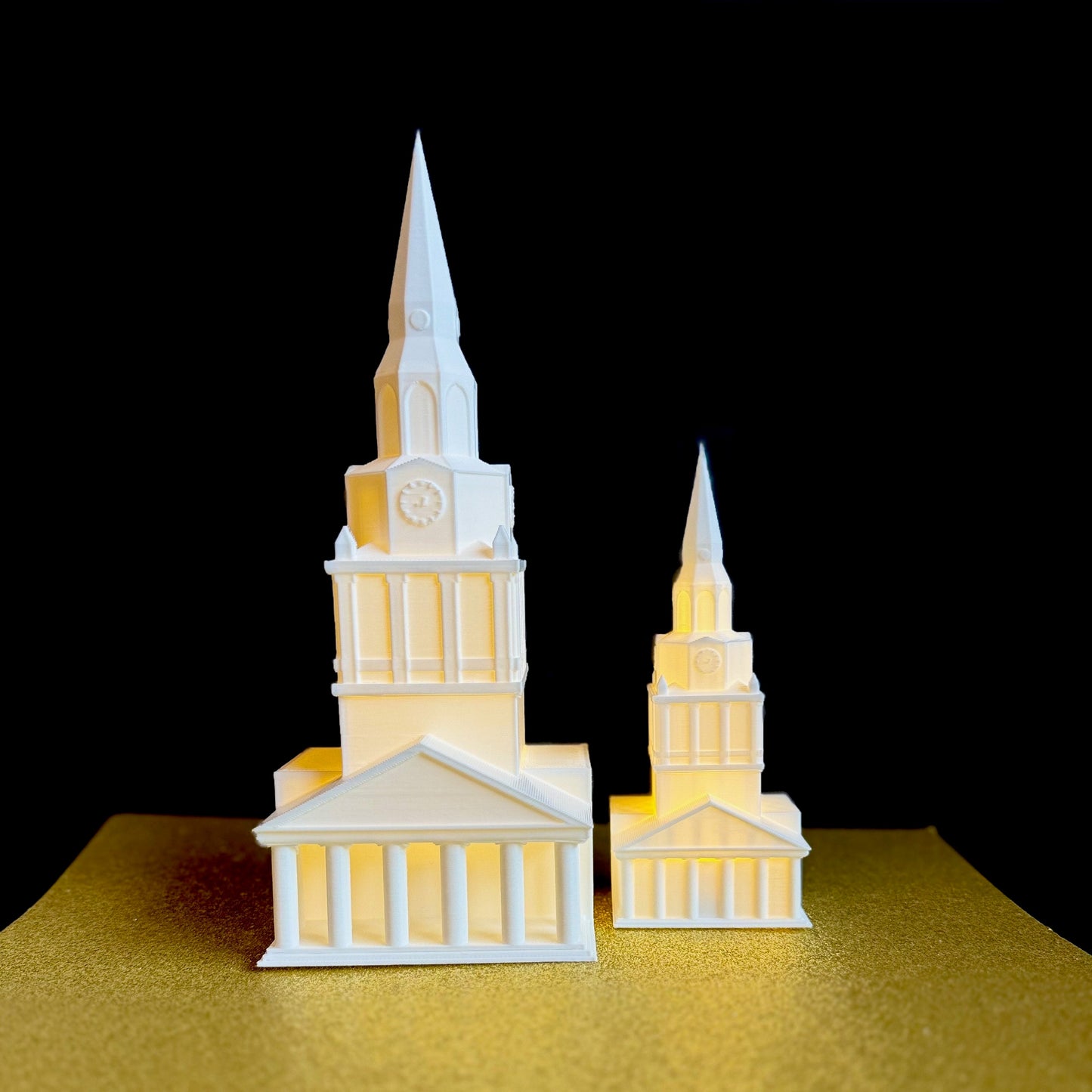 The Wake Forest lighted figurines, used as party decor.